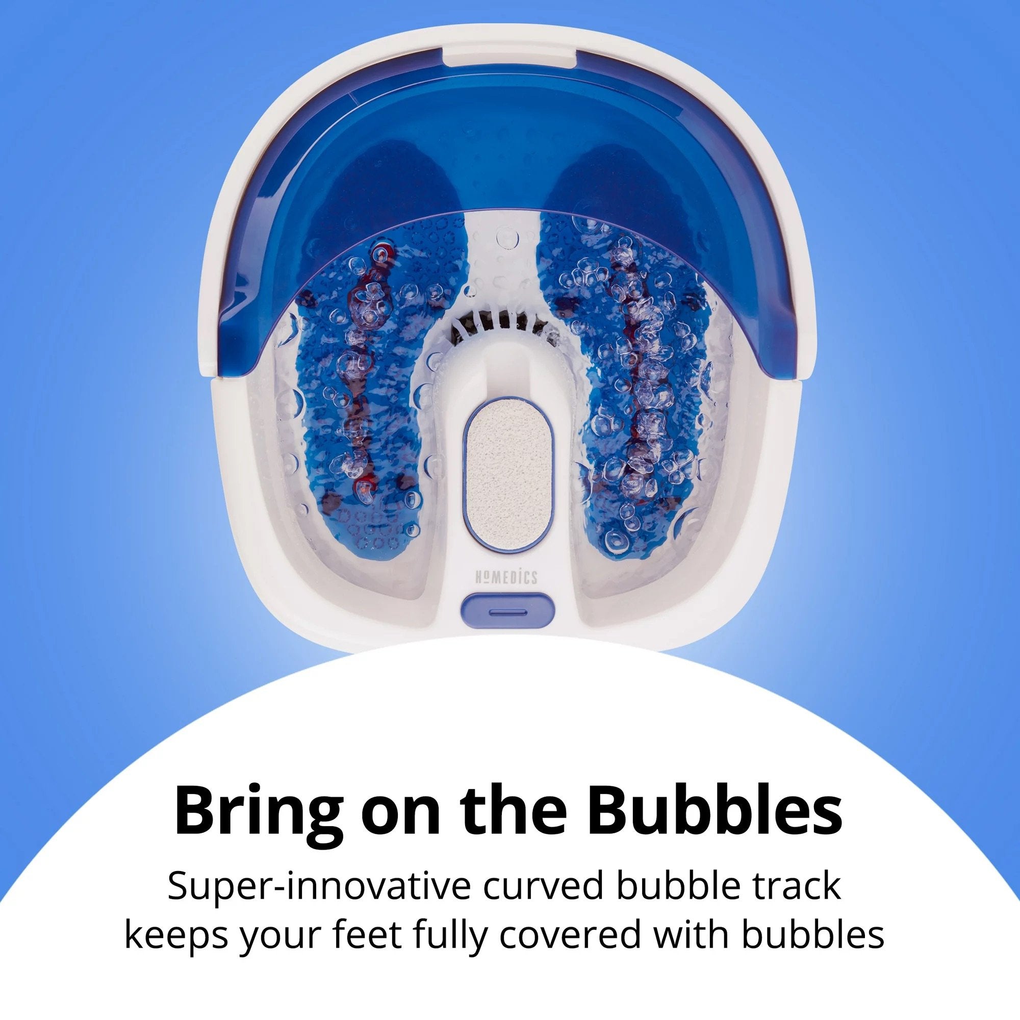 Foot Bath with Heat Boost HoMedics® Bubble Bliss Elite Blue / White Plastic FB-380HJ-1PK