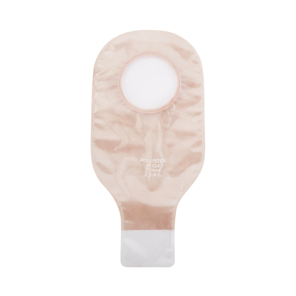 New Image™ Transparent Colostomy Pouch, Pre-cut to Fit 70 mm Stomas, Blue Match 18104