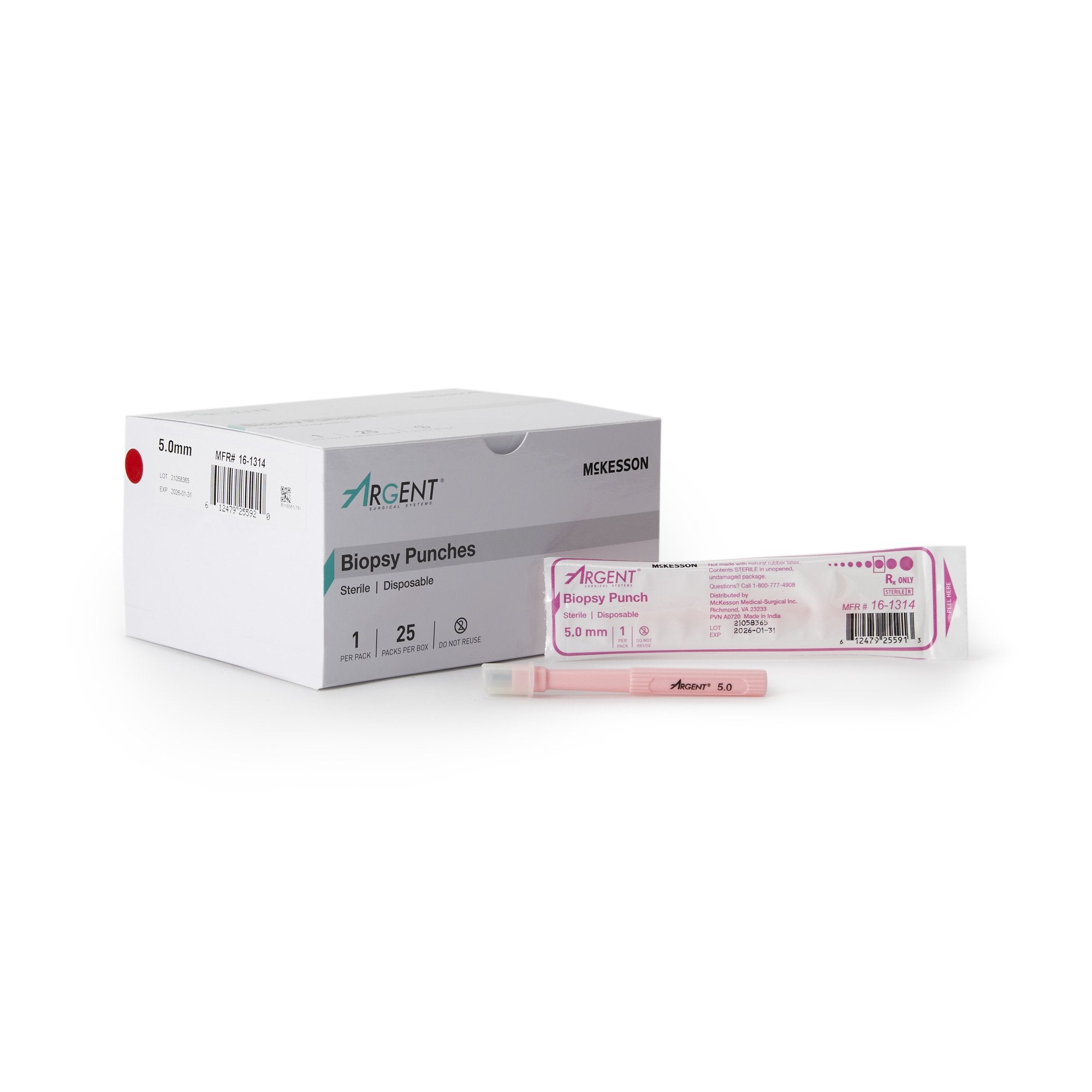 McKesson Argent™ Disposable Biopsy Punches, 5.0 mm 16-1314