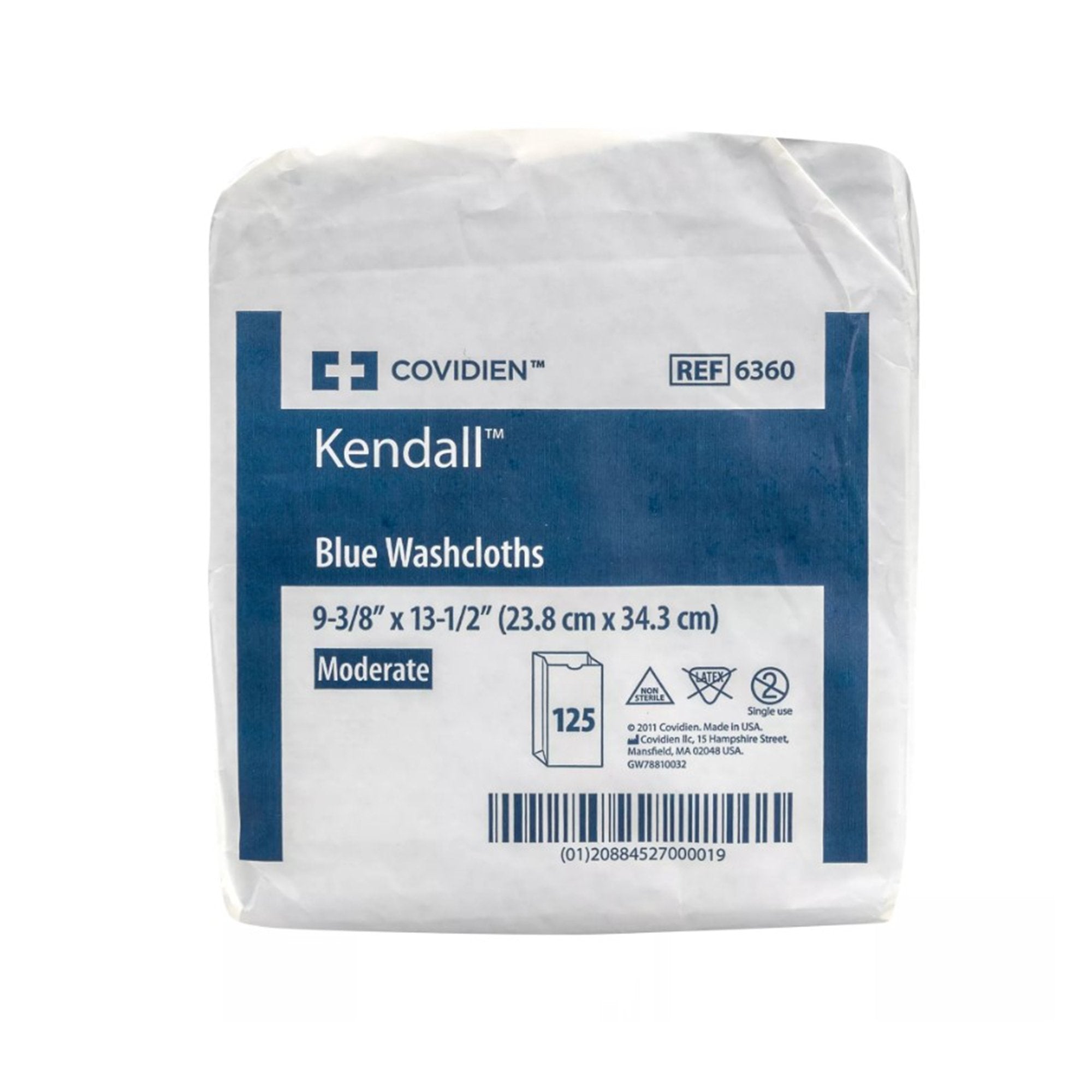 Versalon™ Moderate Absorbency Washcloth, Blue, 9.4 x 13.5 Inch 6360