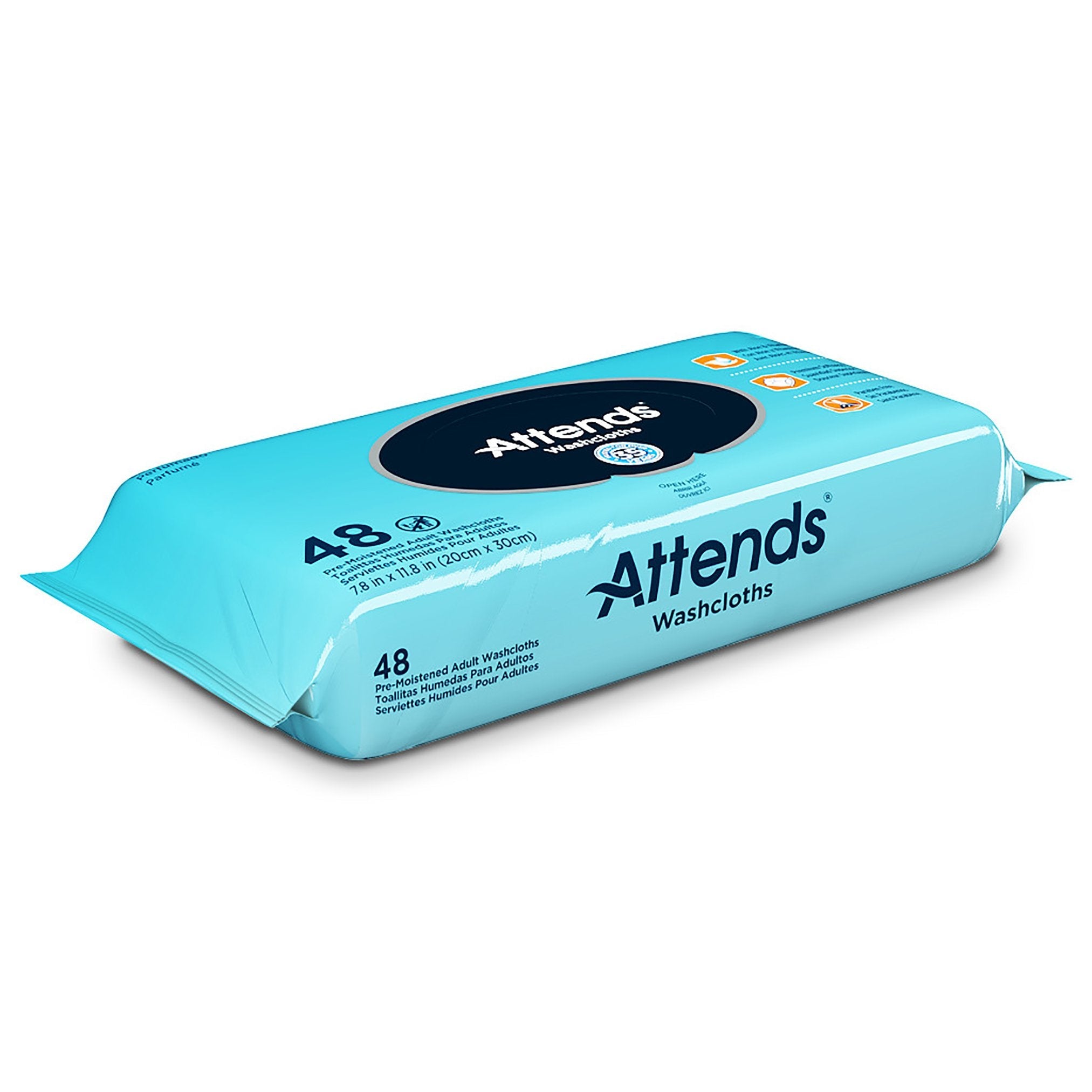 Attends® Unscented Washcloths, 48 Count Soft Pack WCU48