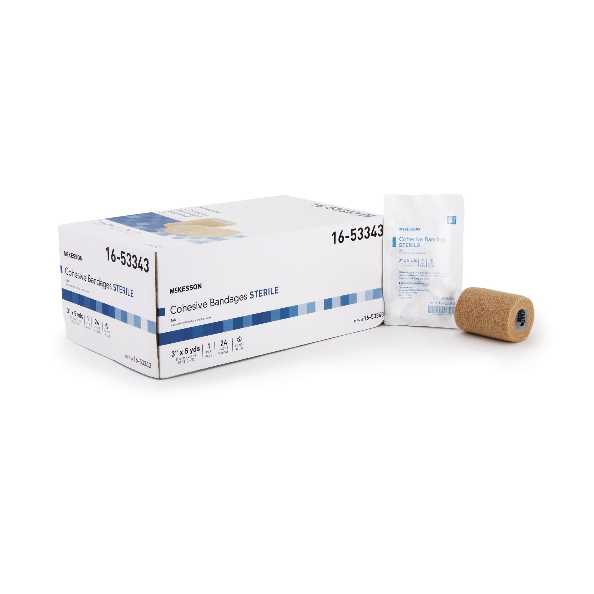 McKesson Self-adherent Closure Cohesive Bandage, 3 Inch x 5 Yard 16-53343