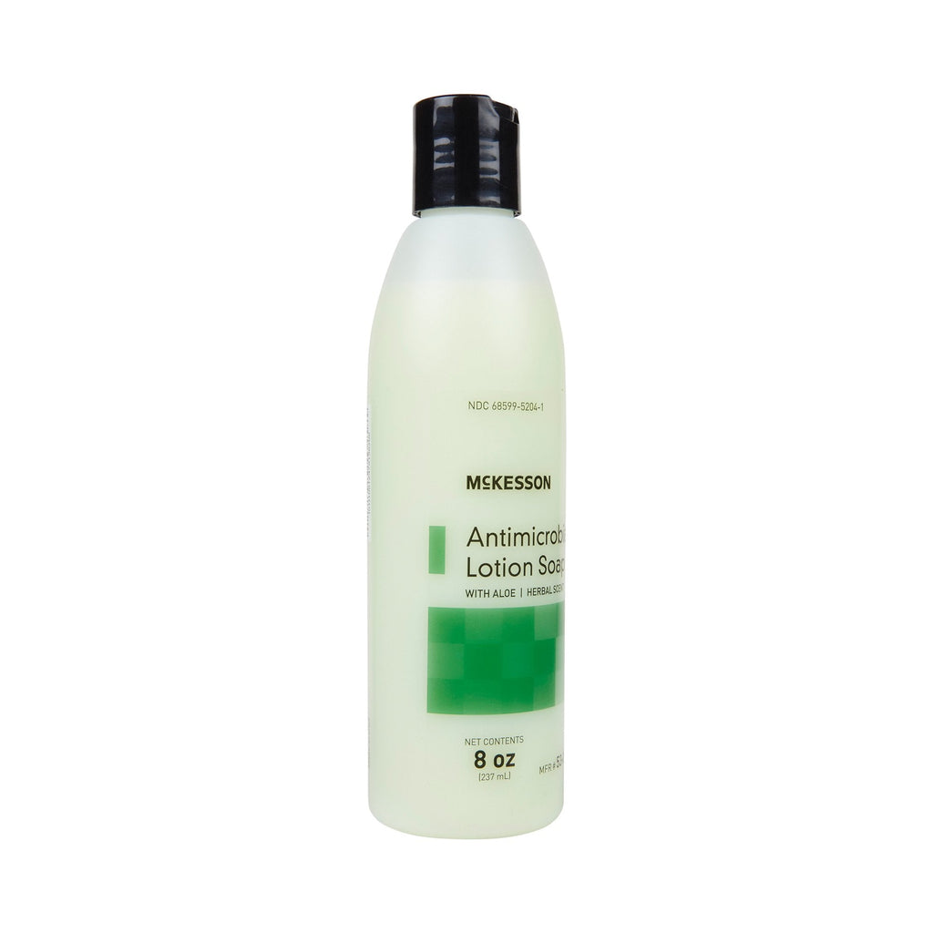 McKesson Antimicrobial Lotion Soap, Herbal Scent, With Aloe, 8-ounce bottle 53-28083-8