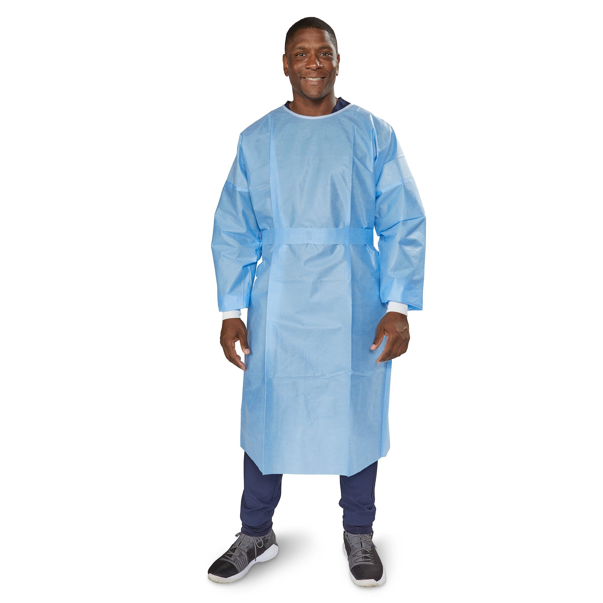 McKesson Nonrated Isolation Gowns, Blue, One Size Fits Most 16-NFKHLTSB6-OSFM