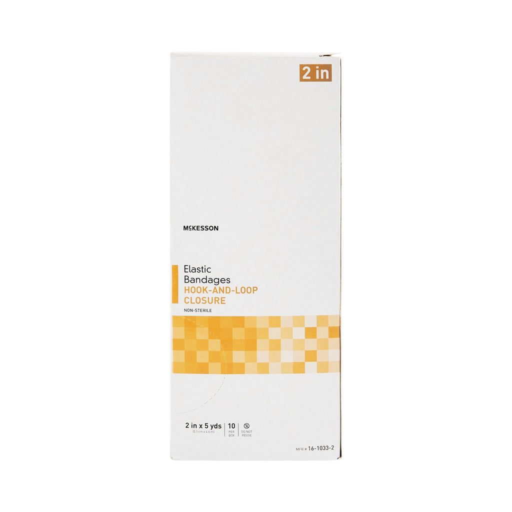 McKesson Hook and Loop Closure Elastic Bandage, 2 Inch x 5 Yard 16-1033-2