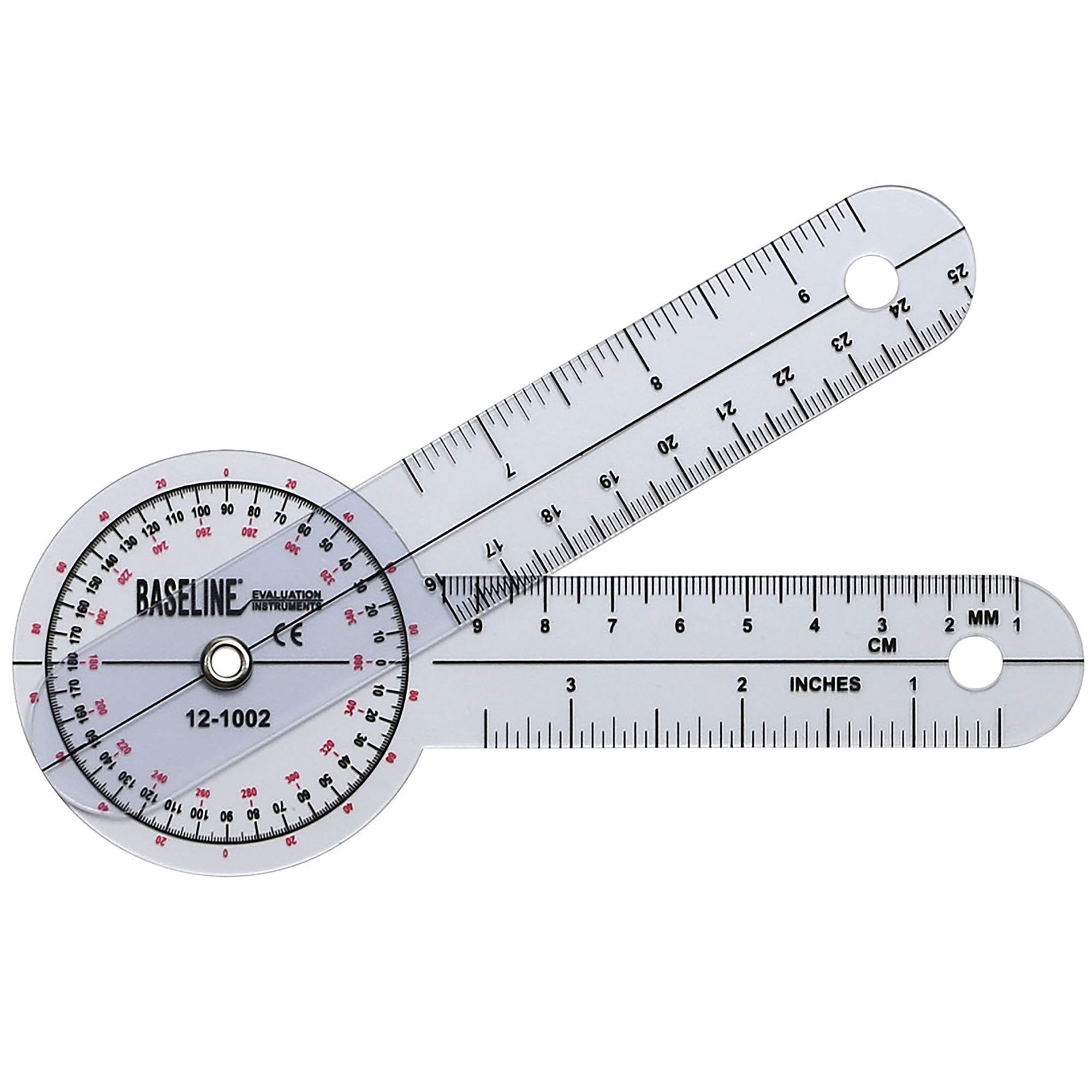 Baseline® 360° Head Plastic Goniometer, 6 Inch Arms 12-1002