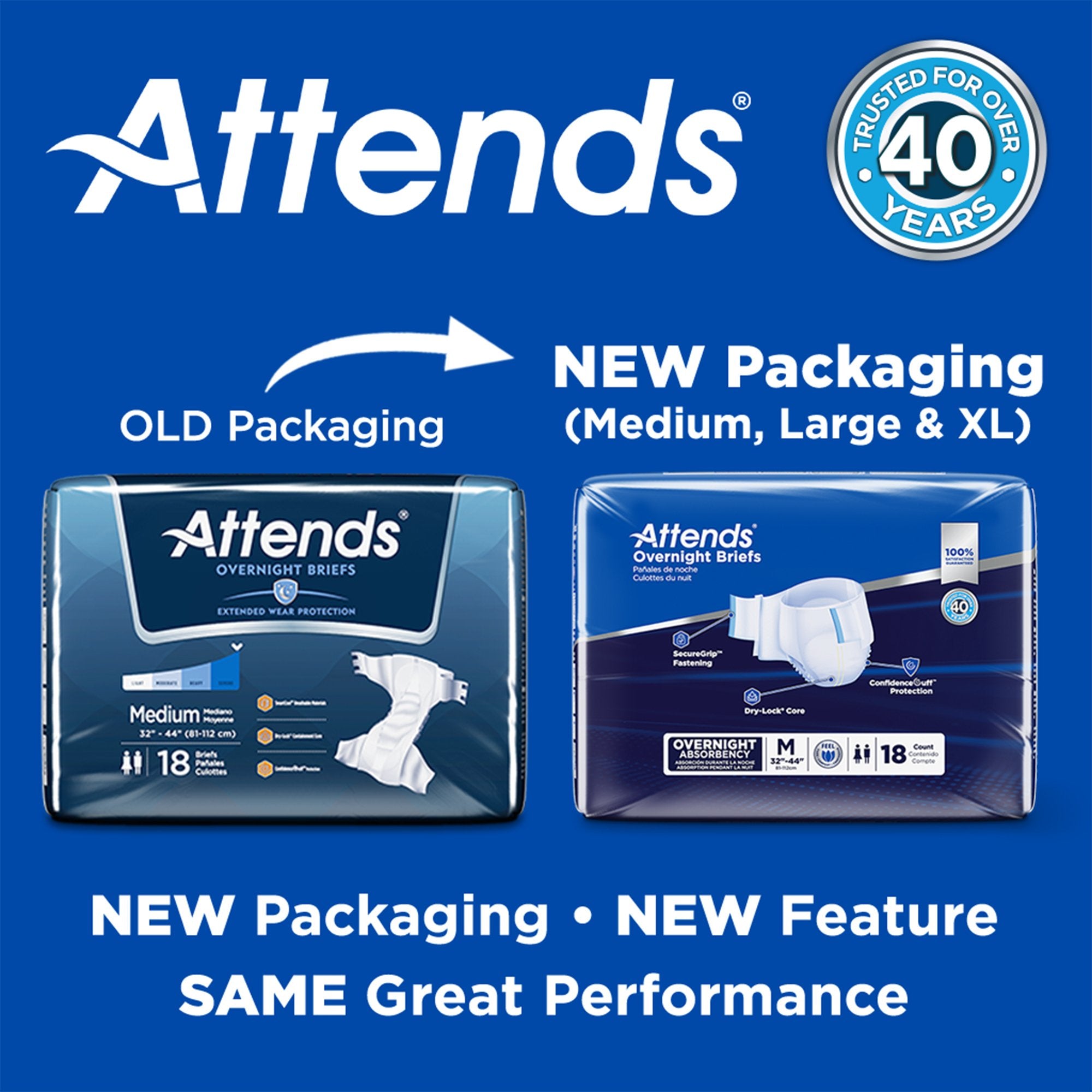 Attends® Briefs with Overnight Protection, Medium DDEW20