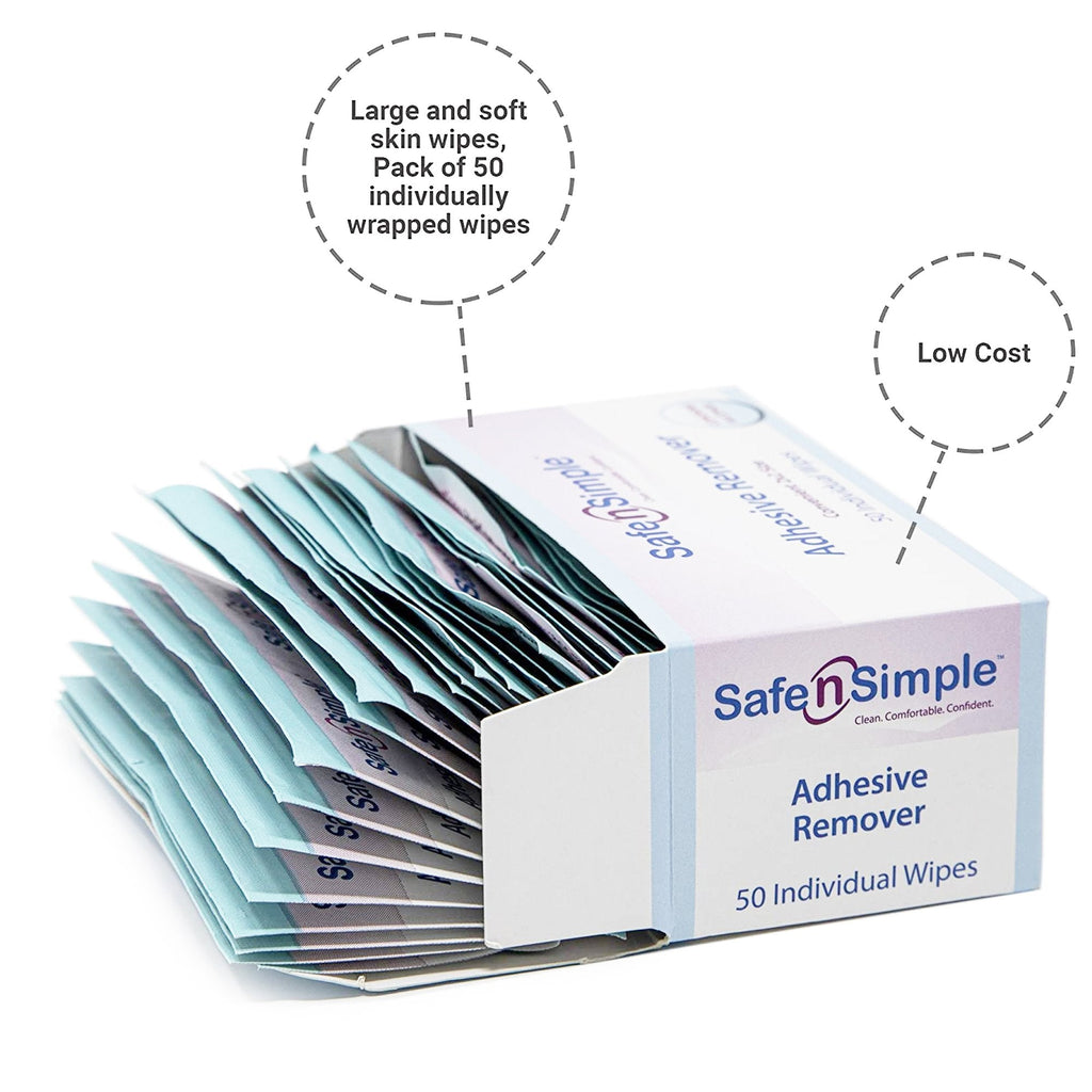 Safe N Simple Adhesive Remover, 2 x 2 Inch Wipe SNS00650