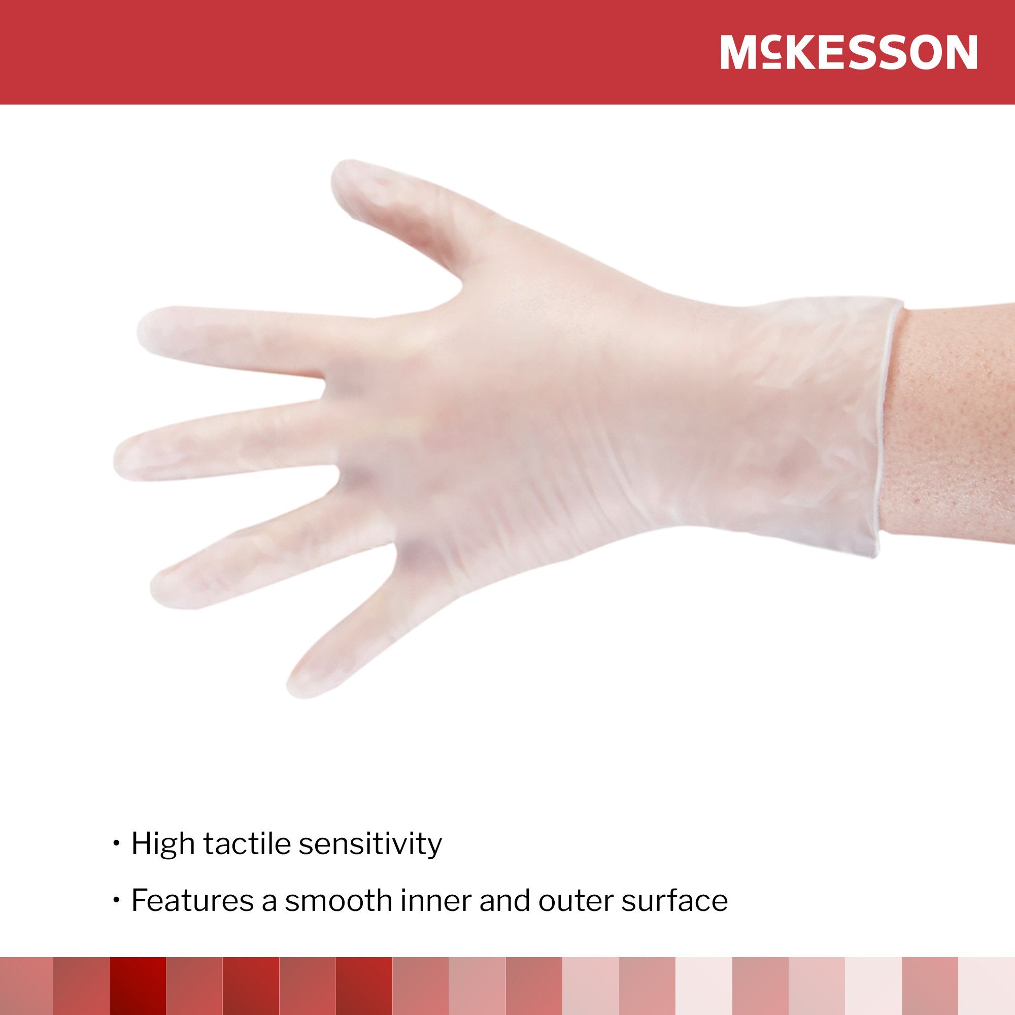 McKesson Vinyl Exam Glove, Medium, Clear 14-136
