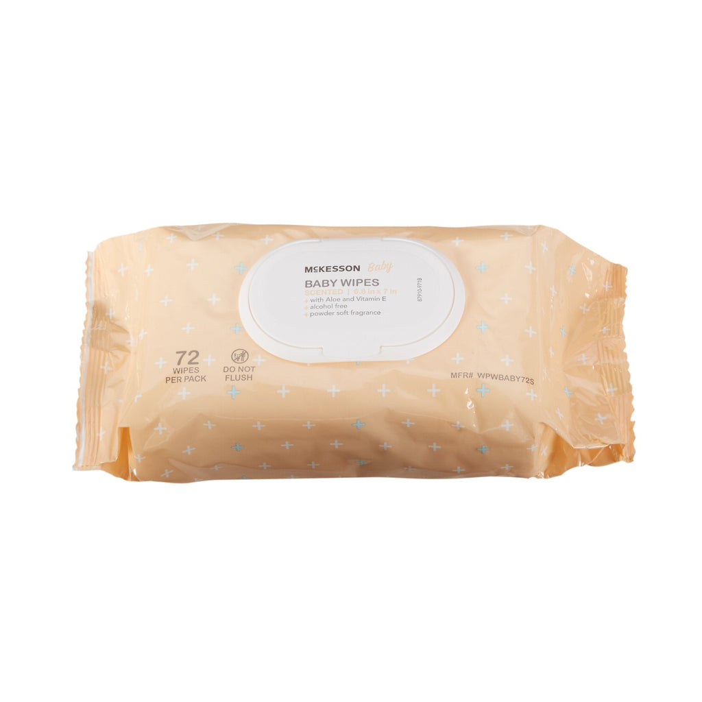 McKesson Powder Soft Scent Baby Wipe, Soft Pack WPWBABY72S