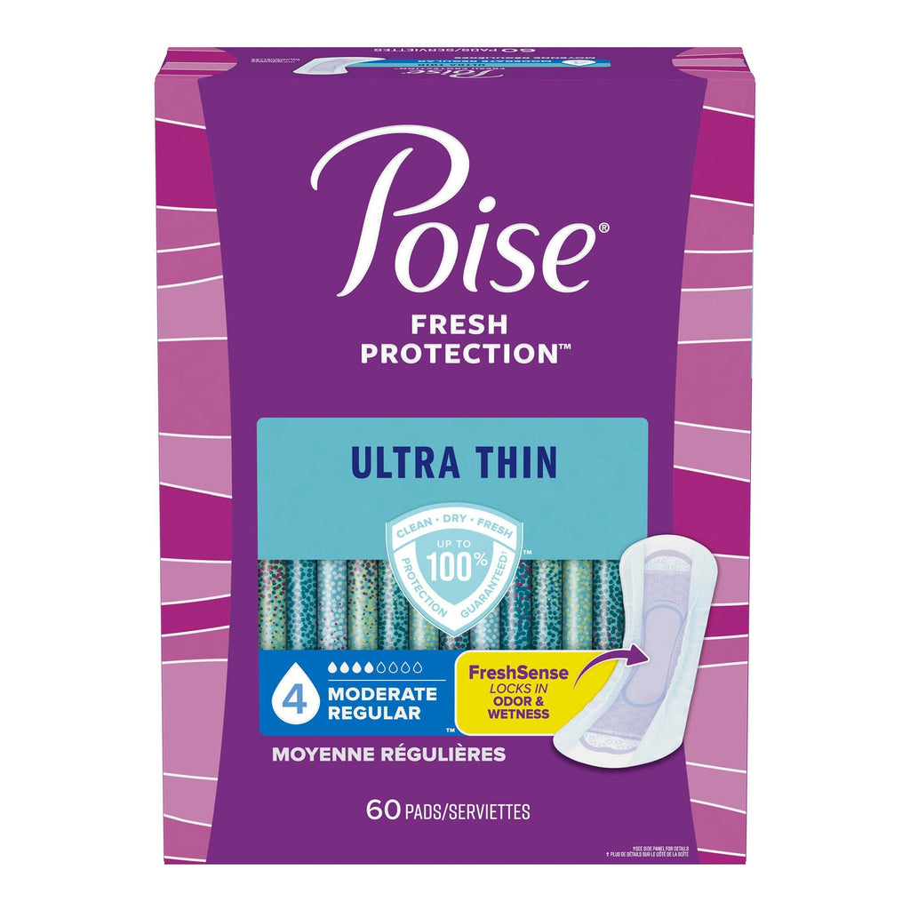 Poise® Ultra Thin Moderate Bladder Control Pad, Regular Length 51397