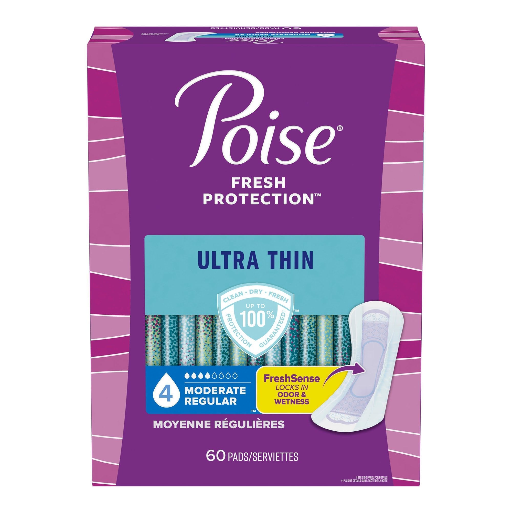 Poise® Ultra Thin Moderate Bladder Control Pad, Regular Length 51397