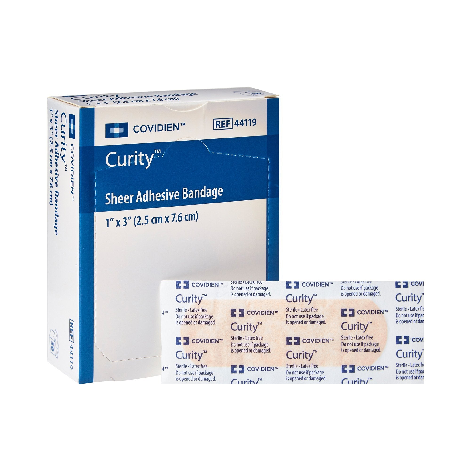 Curity™ Sheer Adhesive Strip, 1 x 3 Inch 44119