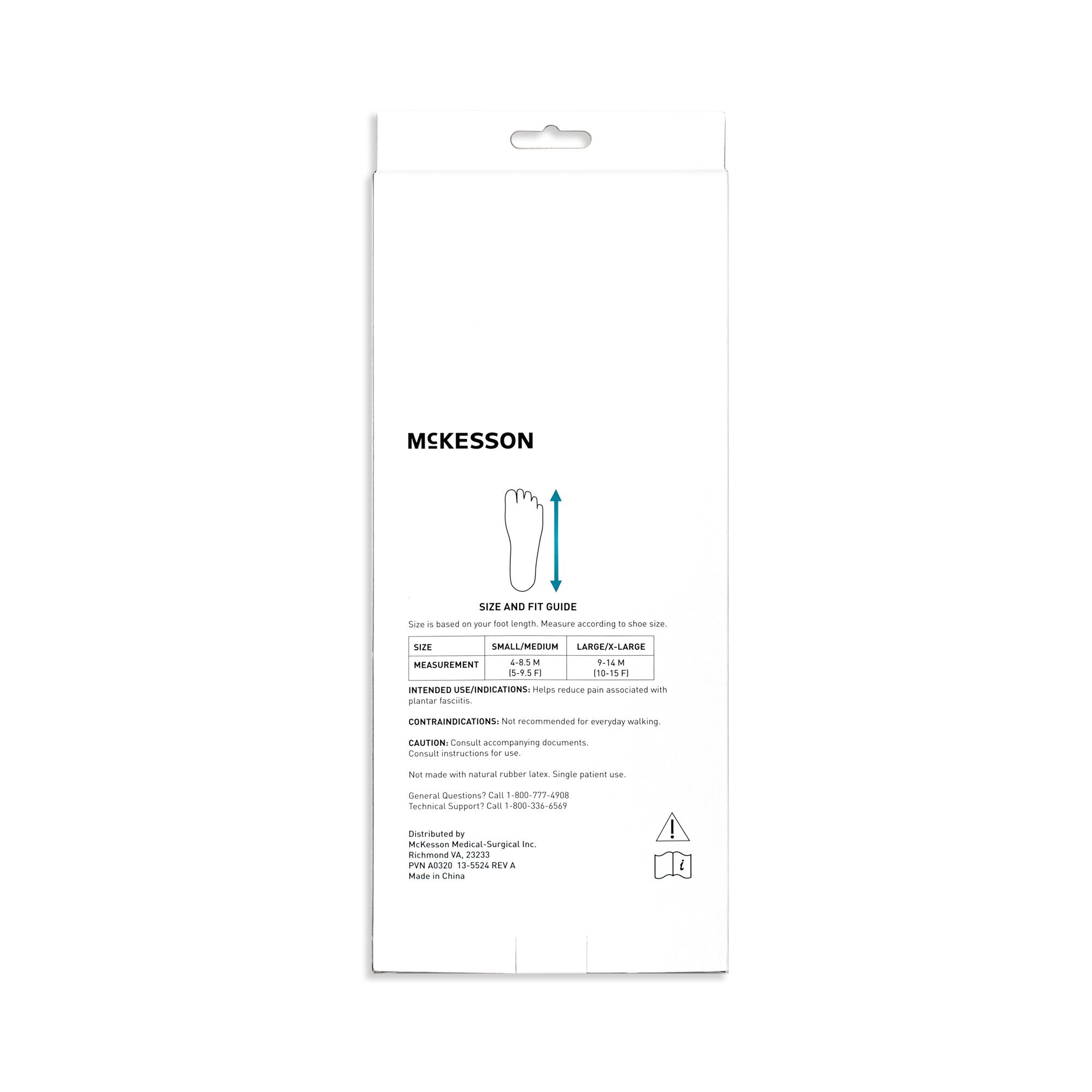McKesson Low Profile Dorsal Night Splint, Small / Medium 155-14040S-M