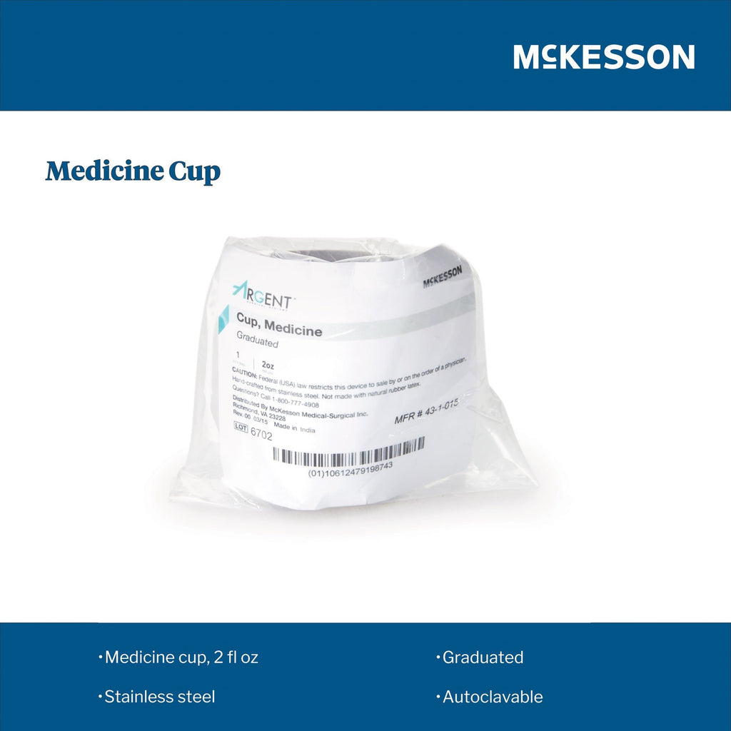 McKesson Argent™ Stainless Steel Graduated Medicine Cup, 2-ounce capacity 43-1-015