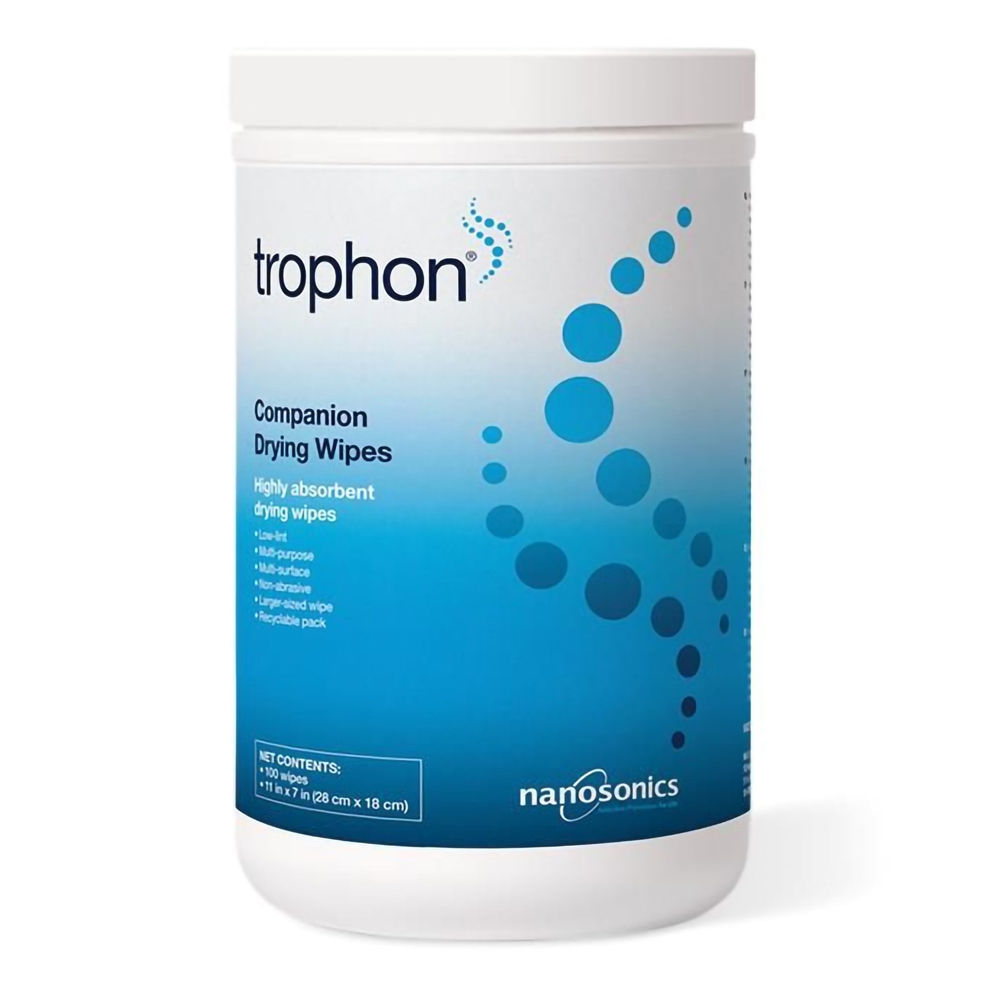 Drying Wipe trophon® Companion 100 Count For trophon®2 Ultrasound Probe N00113
