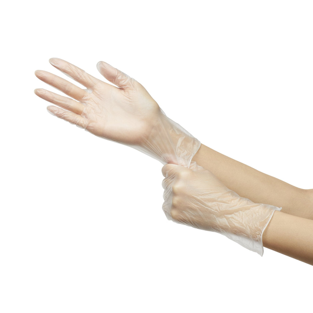McKesson Confiderm® Vinyl Exam Glove, Medium, Clear 14-166