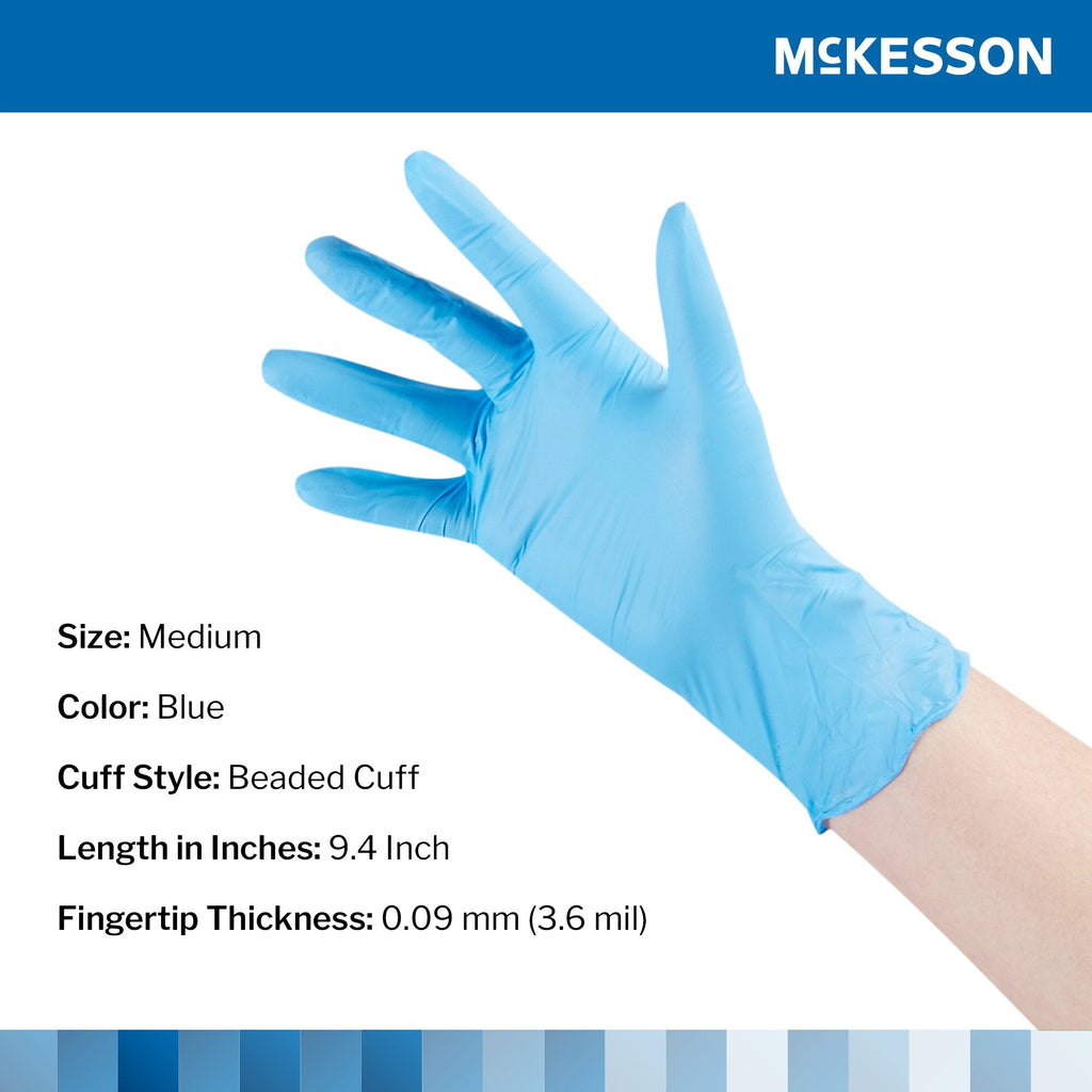 McKesson Confiderm® 3.8 Nitrile Exam Glove, Medium, Blue 14-686