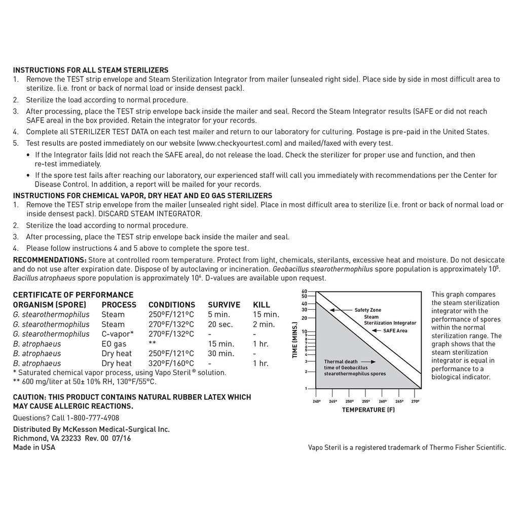 McKesson Sterilizer Monitoring Mail-In Service 73-PP052