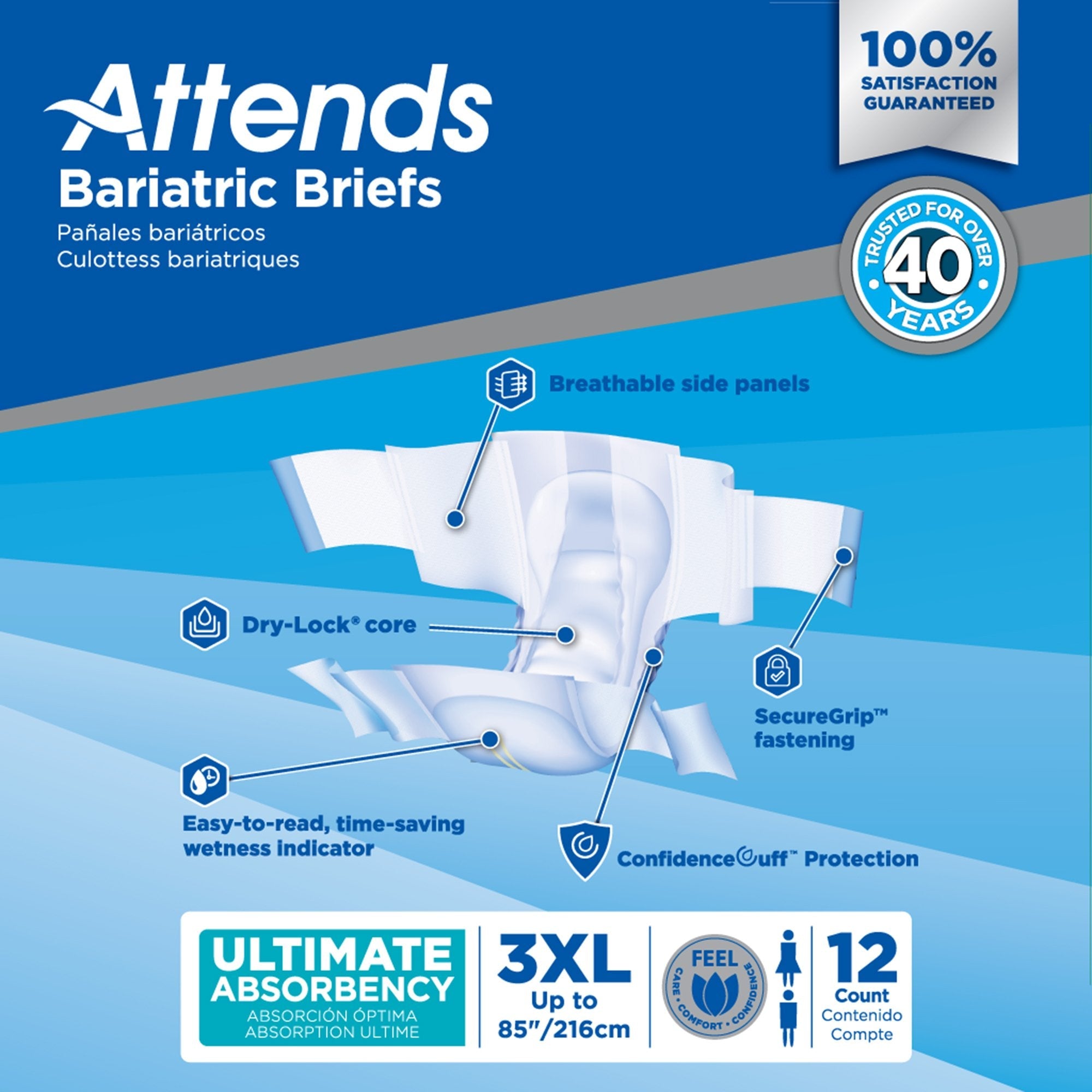 Attends® Bariatric Briefs, 3X-Large DD55