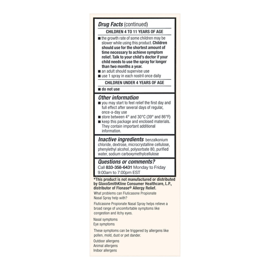 Foster & Thrive™ Allergy Relief Nasal Spray 24 HR Fluticasone Propionate 70677102102