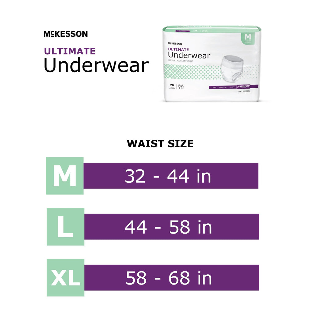 McKesson Ultimate Heavy Absorbency Incontinence Underwear, Large UW33852