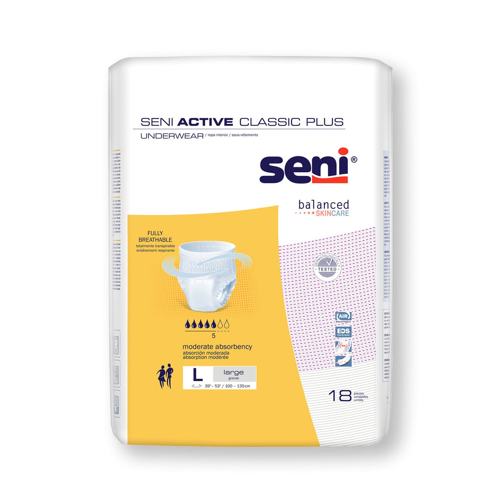 Seni® Active Classic Plus Moderate Absorbent Underwear, Large S-LA18-AC2