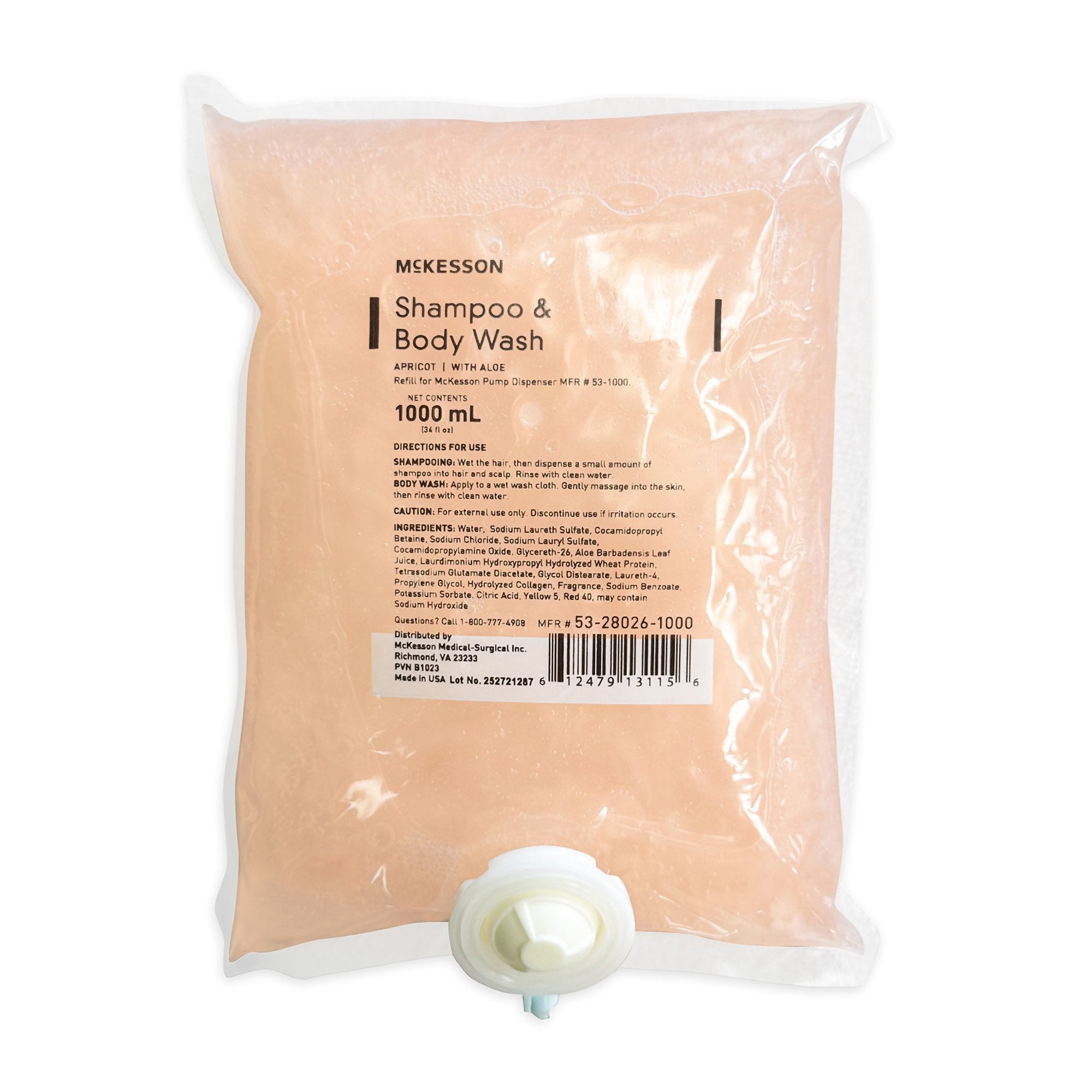 McKesson Shampoo and Body Wash, 1000 mL Dispenser Refill Bag 53-28026-1000