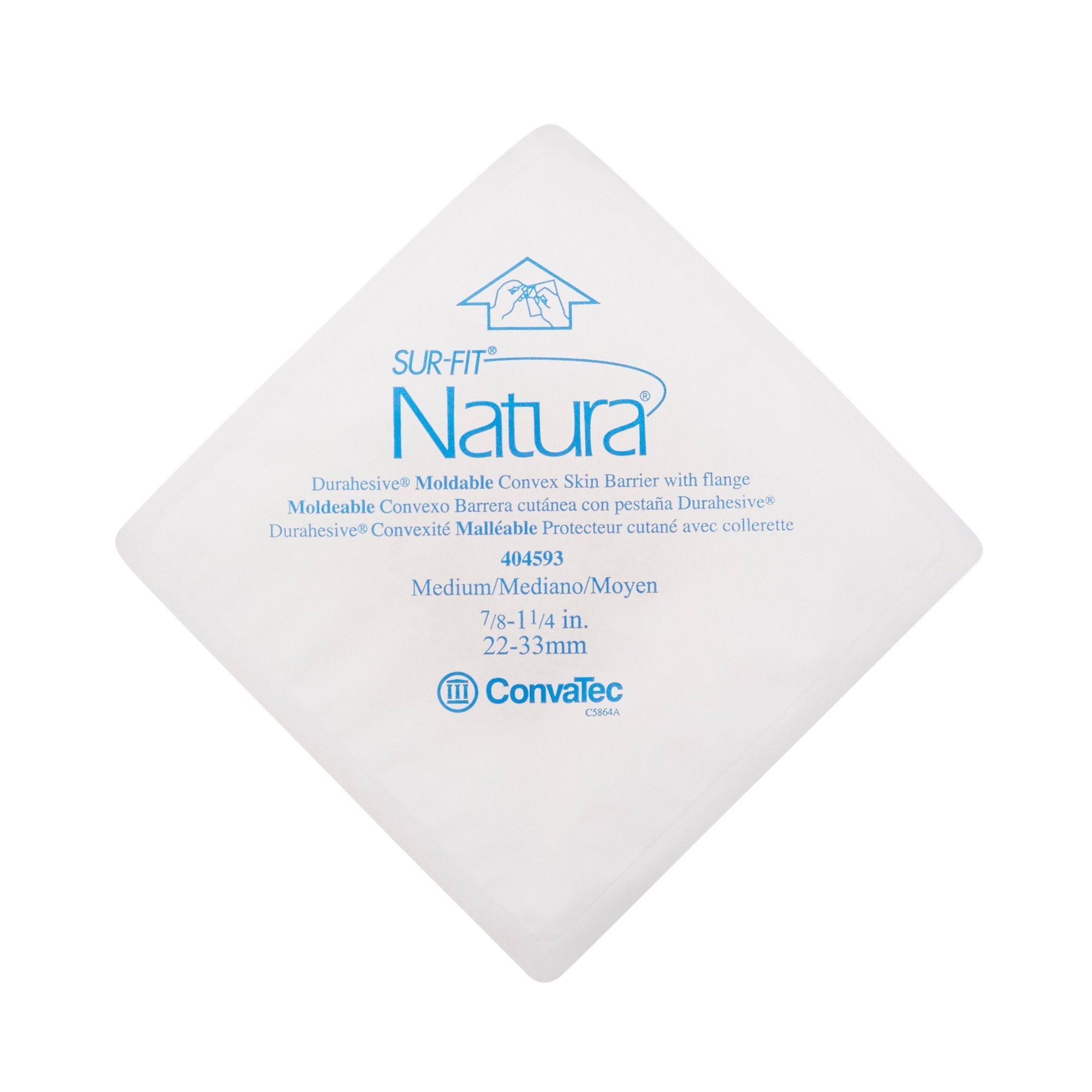 Sur-Fit Natura Extended Wear Ostomy Barrier, 45 mm Flange, .8 – 1.25 Inch Stomas 404593