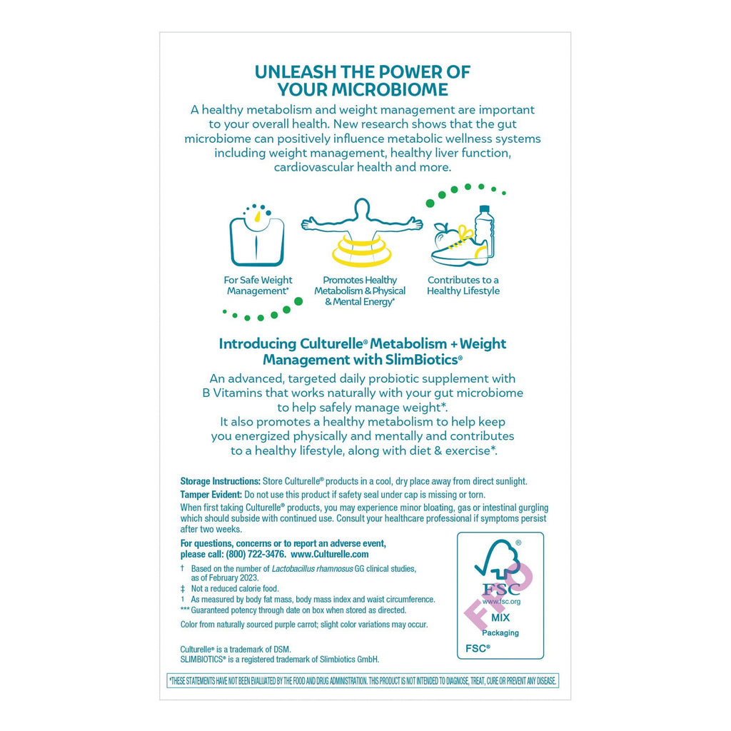 Culturelle® Metabolism + Weight Management with SlimBiotics® Capsules 049100401836
