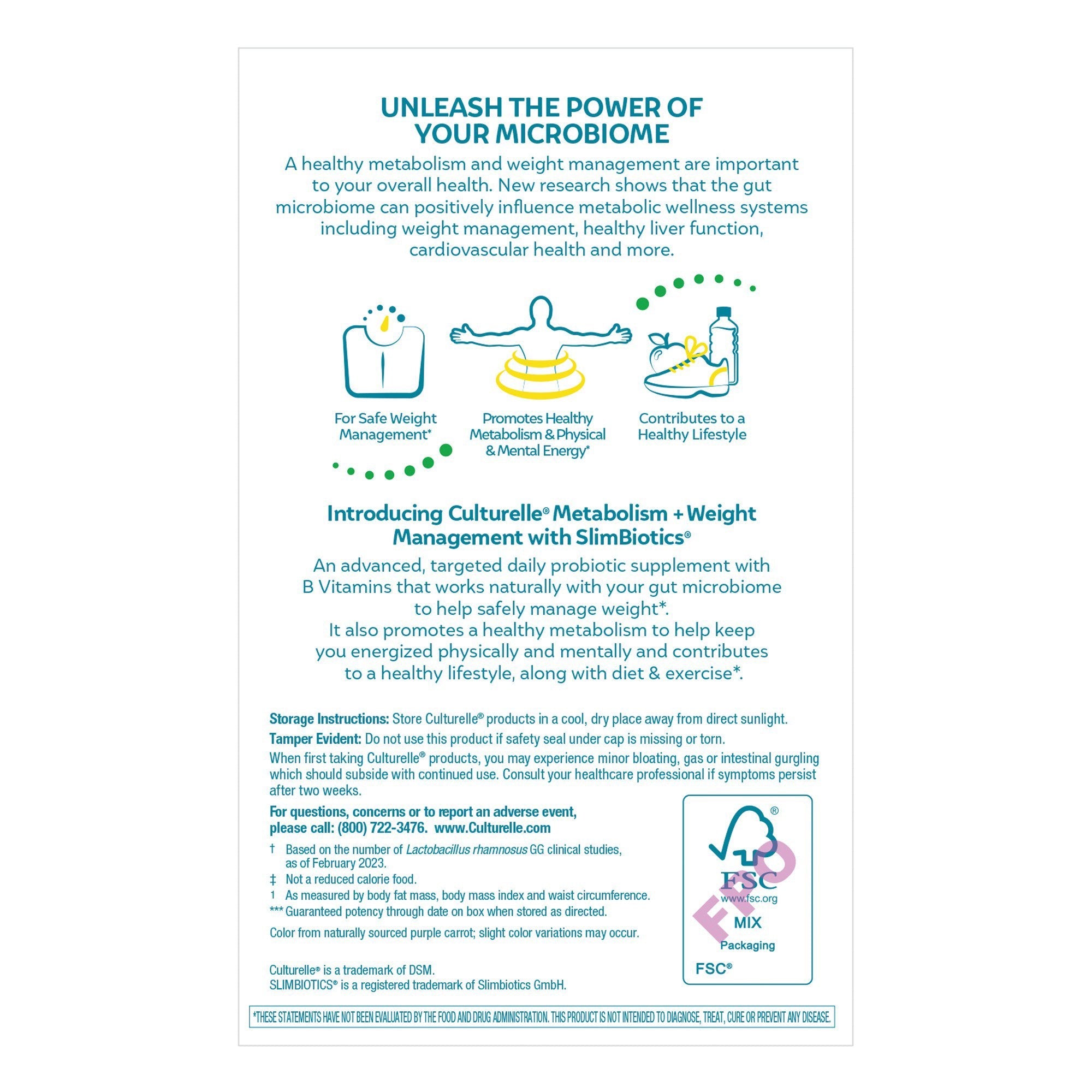 Culturelle® Metabolism + Weight Management with SlimBiotics® Capsules 049100401836