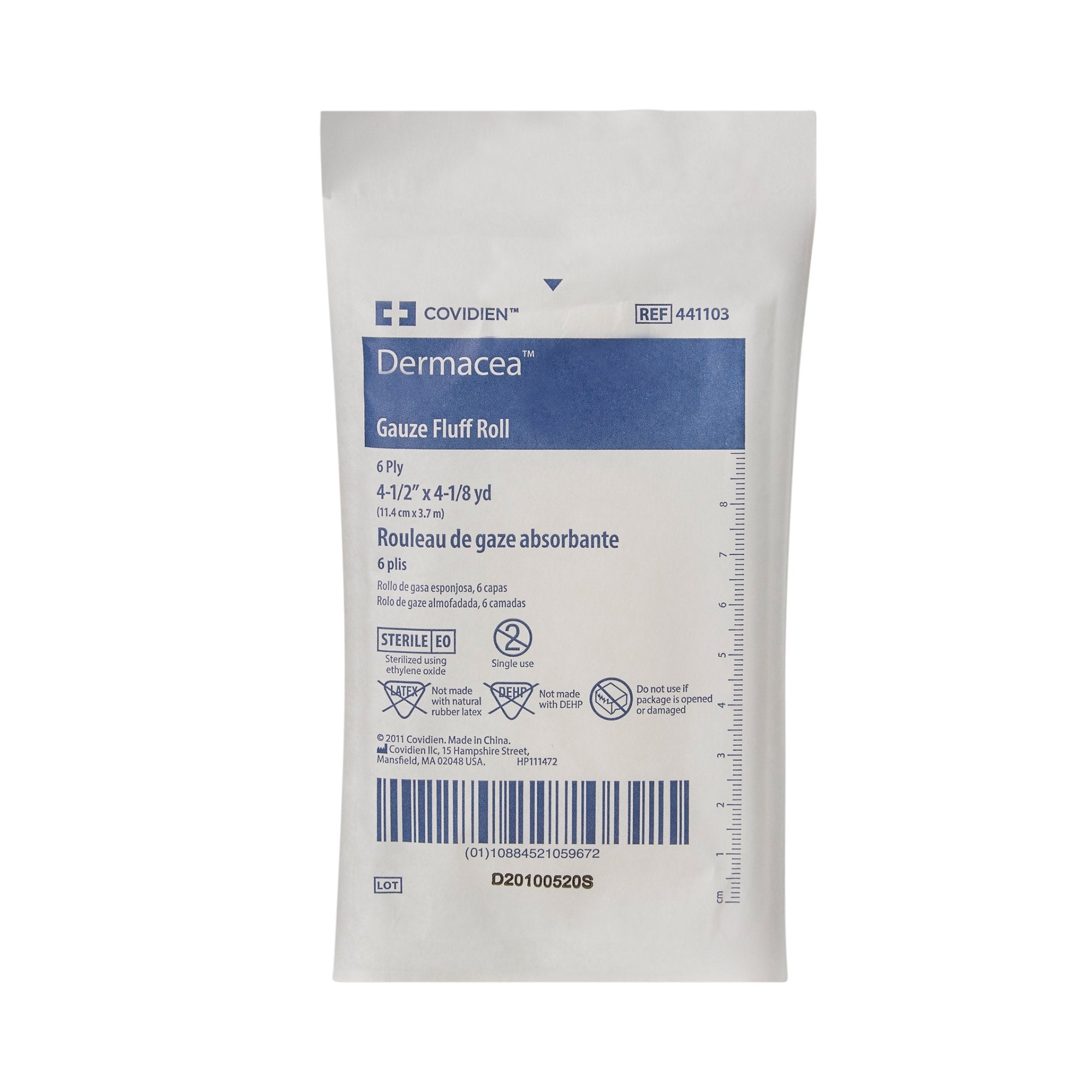 Dermacea™ Sterile Fluff Bandage Roll, 4-1/2 Inch x 4-1/10 Yard, 6-Ply 441103