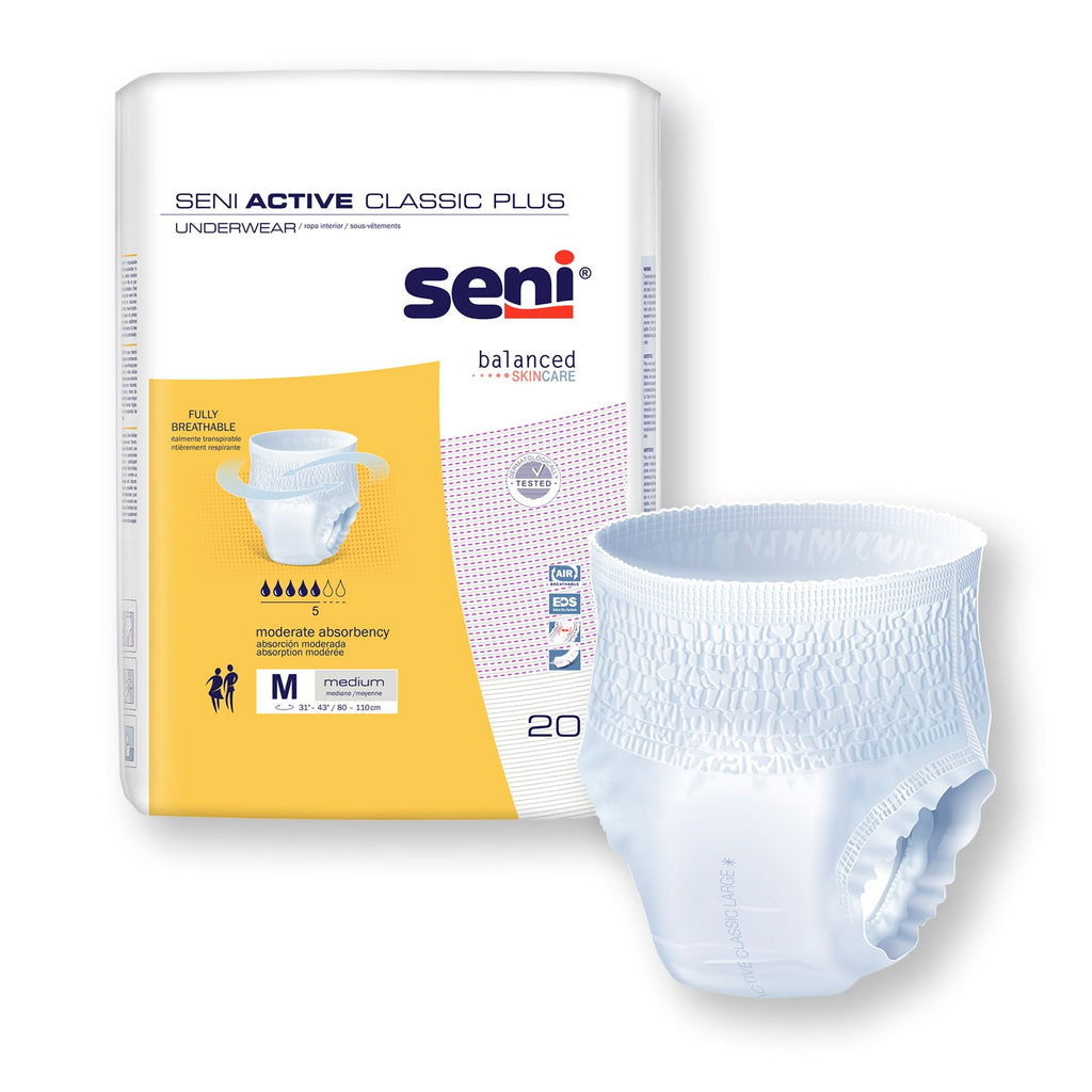 Seni® Active Classic Plus Moderate Absorbent Underwear, Medium S-ME20-AC2