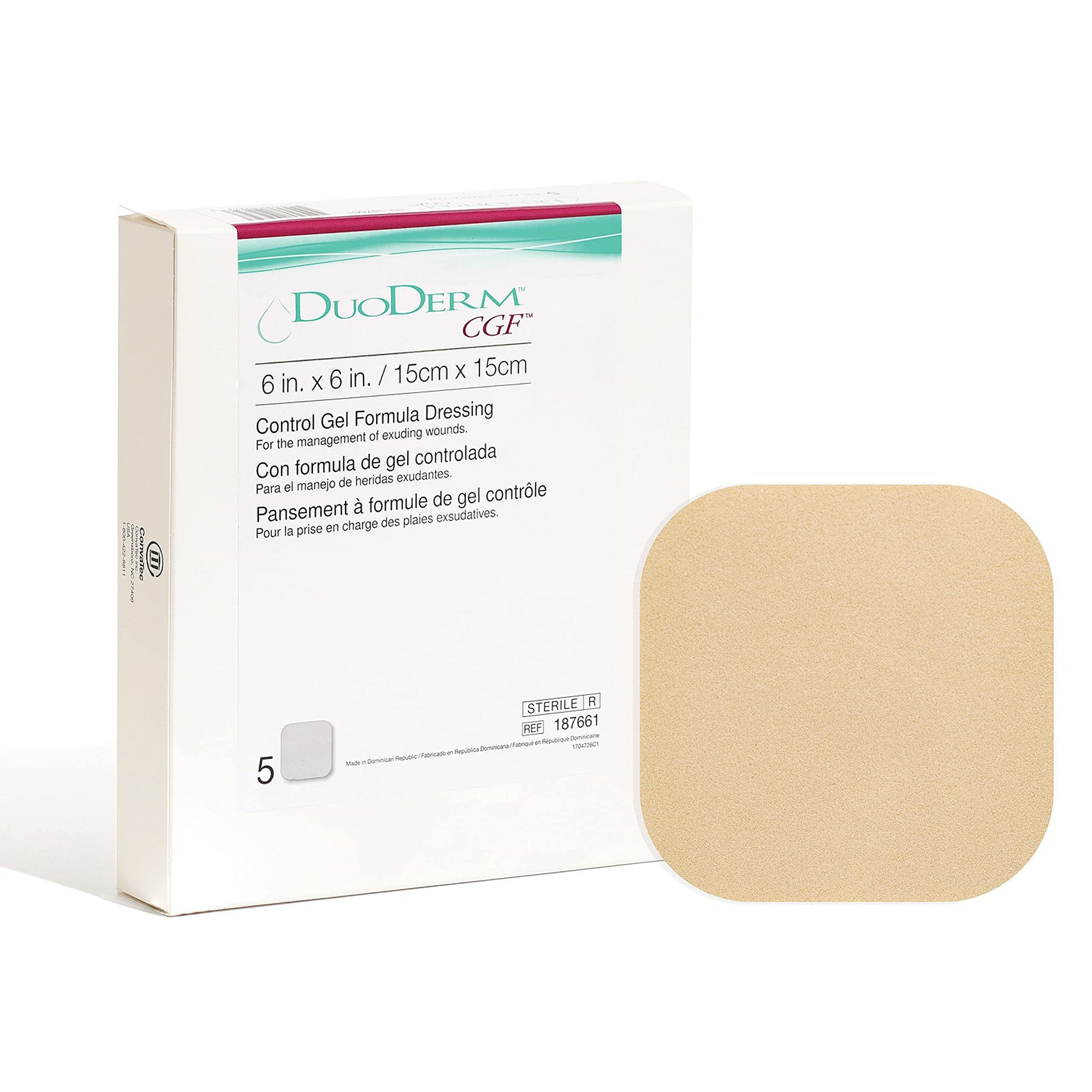 DuoDerm® CGF® Hydrocolloid Dressing, 6 x 6 inch 187661