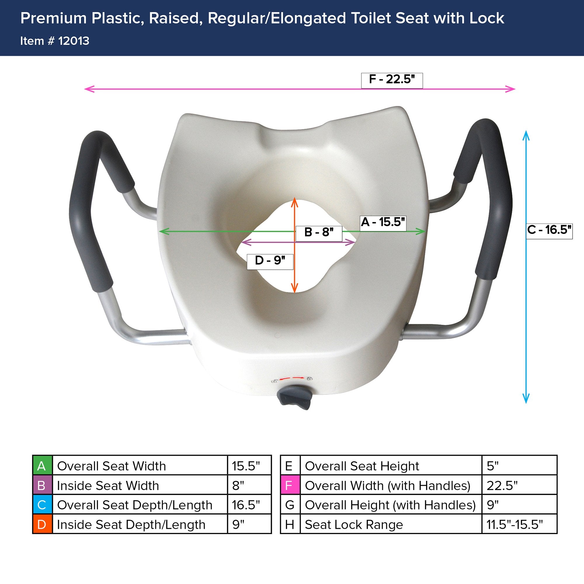 drive™ Premium Elongated Toilet Seat with Lock 12013