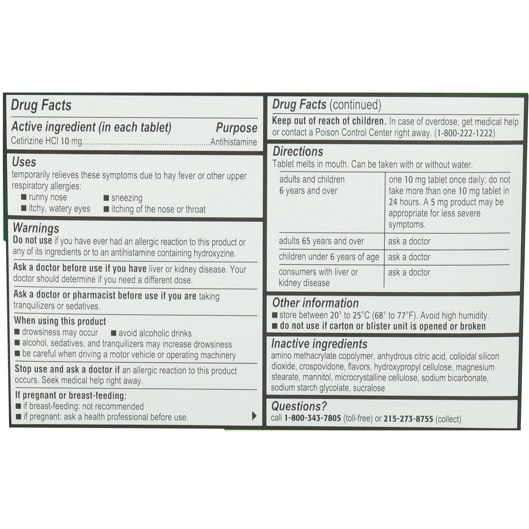 Zyrtec® Children's Allergy Orally Dissolve Tabs, Citrus Flavor 05058078212