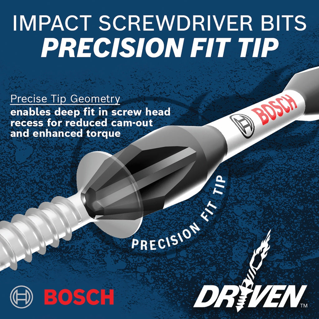 BOSCH ITDPH2601 Driven 6 In. Impact Phillips® #2 Power Bit