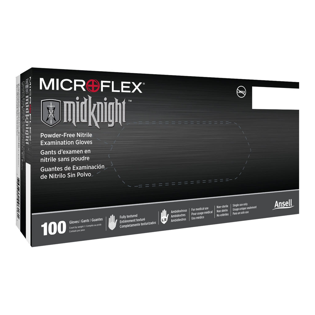 Microflex® Midknight™ Nitrile Exam Glove, Small, Black MK-296-S