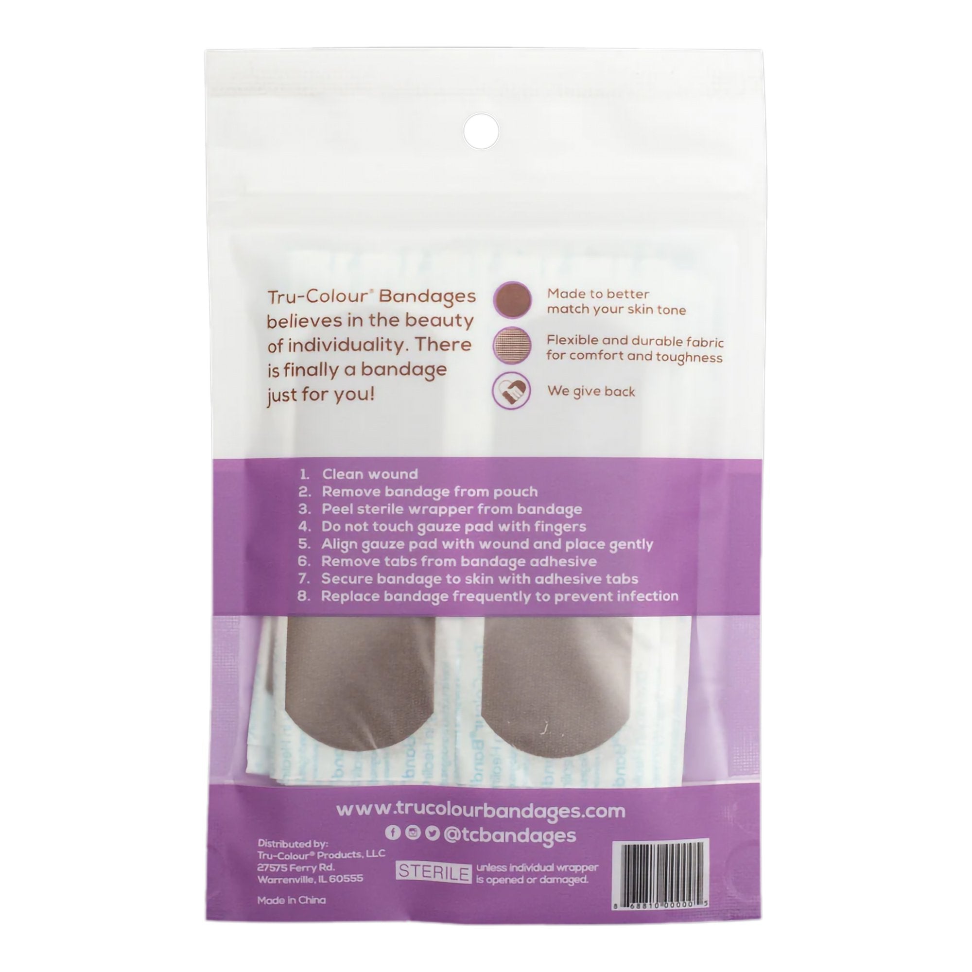TruColour® Dark Brown Adhesive Strip, 1 x 3 Inch TCB-141