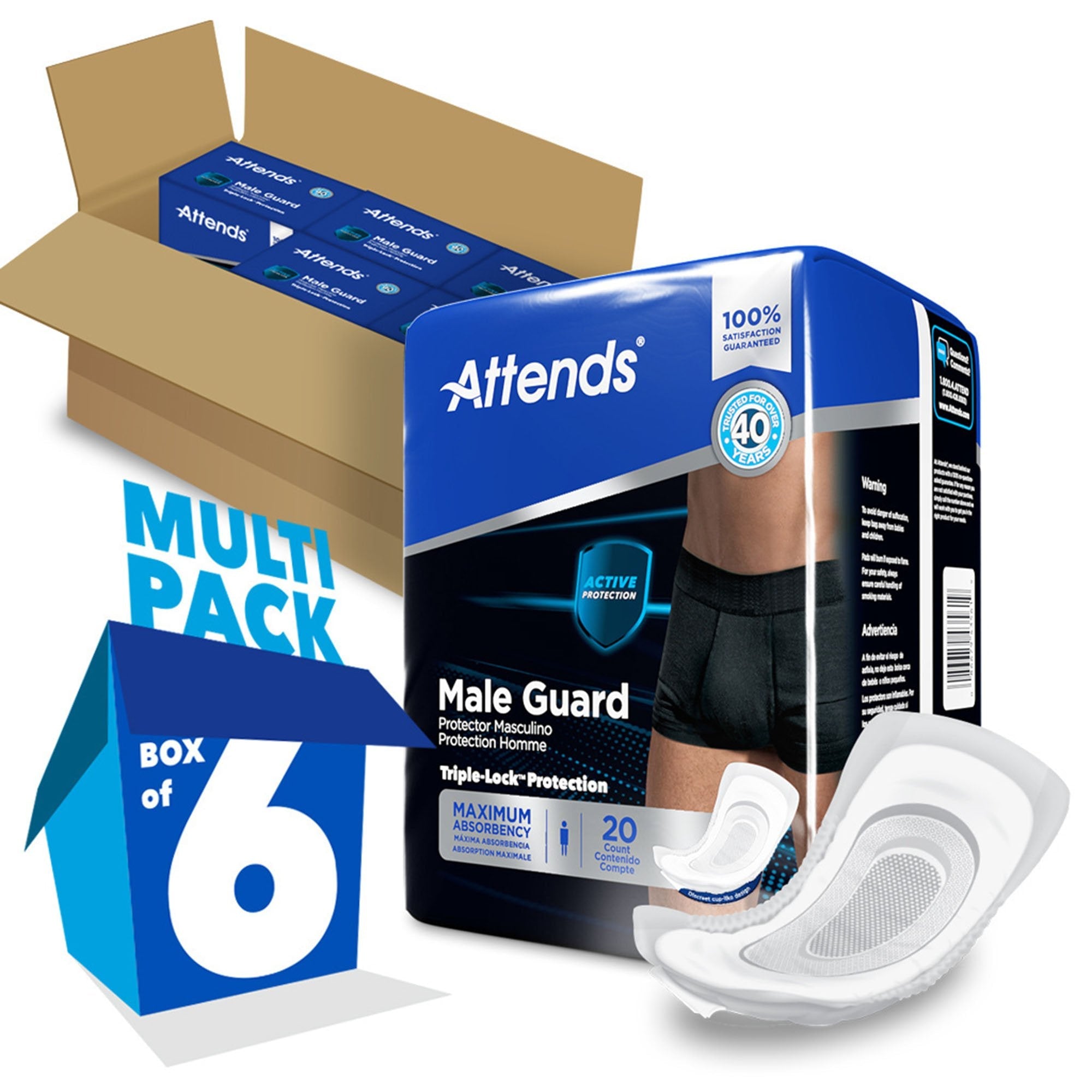 Attends® Discreet Men's Guard, Level 3, 12½-Inch Length ADMG20