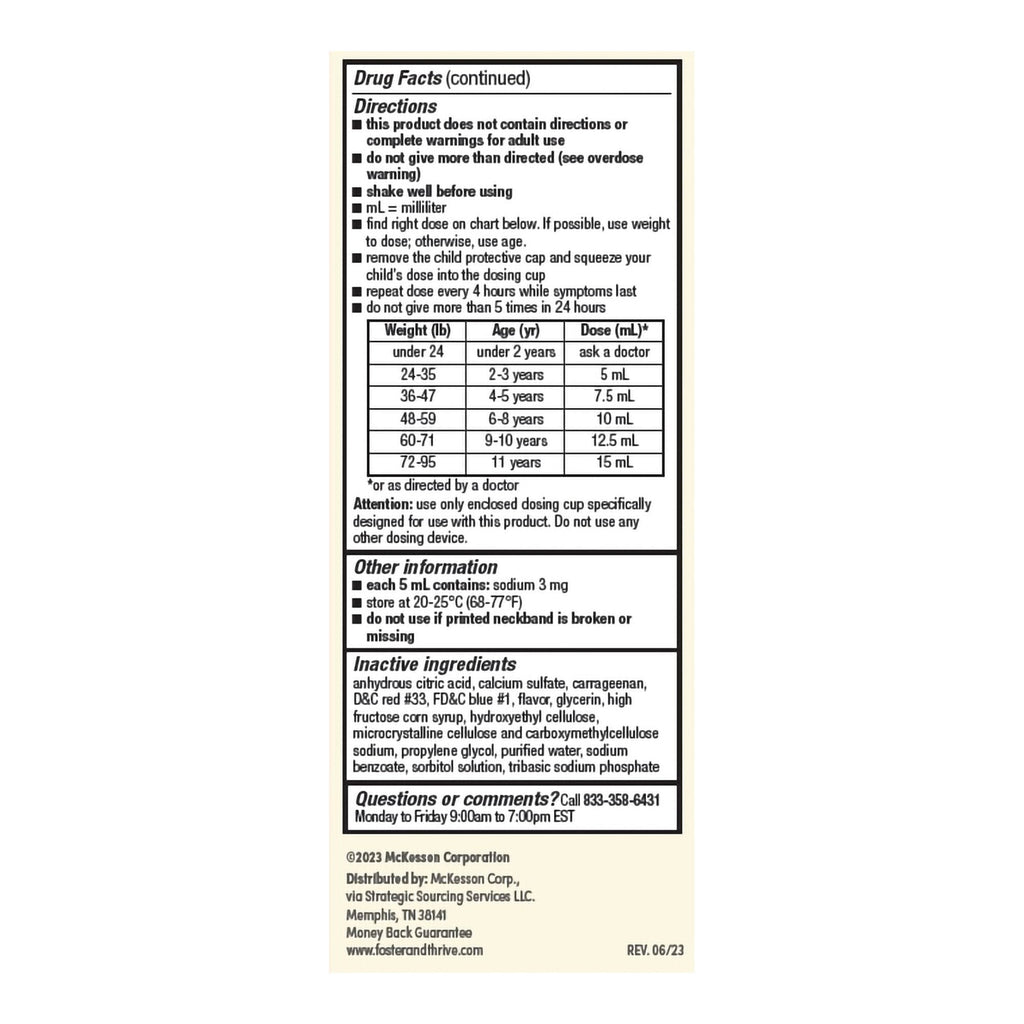 Foster & Thrive™ Acetaminophen Children's Pain Relief, Grape Flavor 70677114301