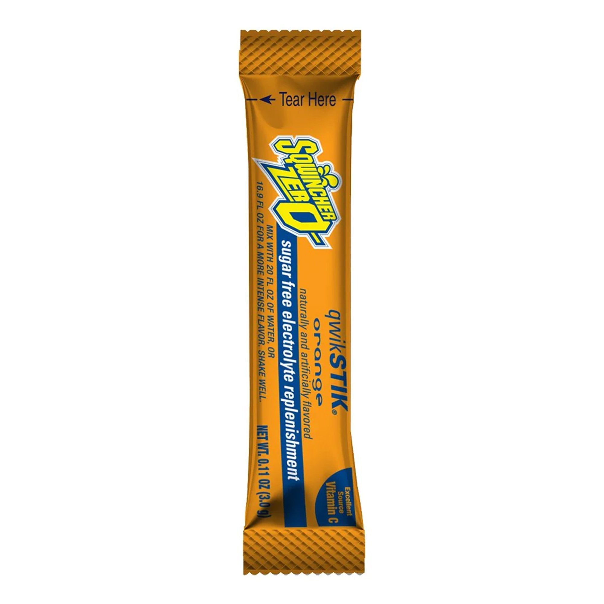 Sqwincher® Quik Stik® Zero Orange Electrolyte Replenishment Drink Mix 159060100