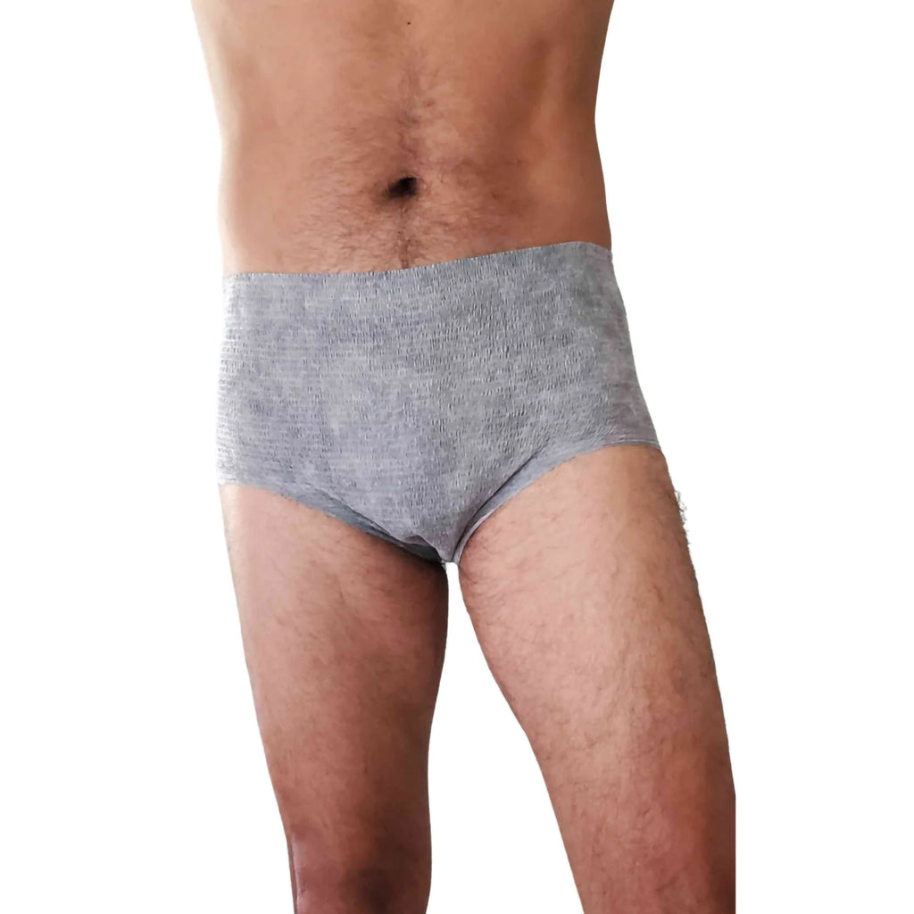 Nexwear Men's Pull-On Absorbent Underwear, Extra Large, Gray 205