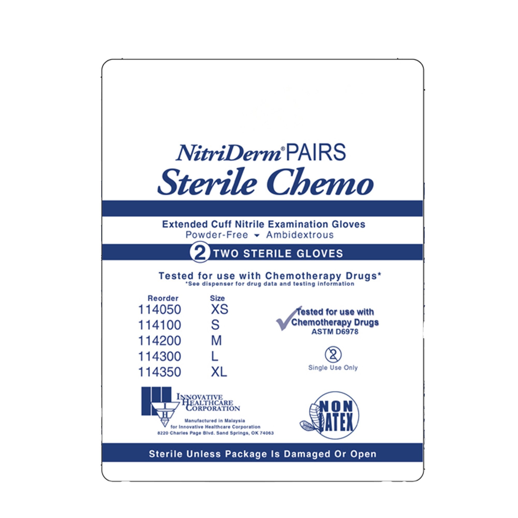 NitriDerm® EC Nitrile Extended Cuff Length Exam Glove, Extra Large, Blue 114350