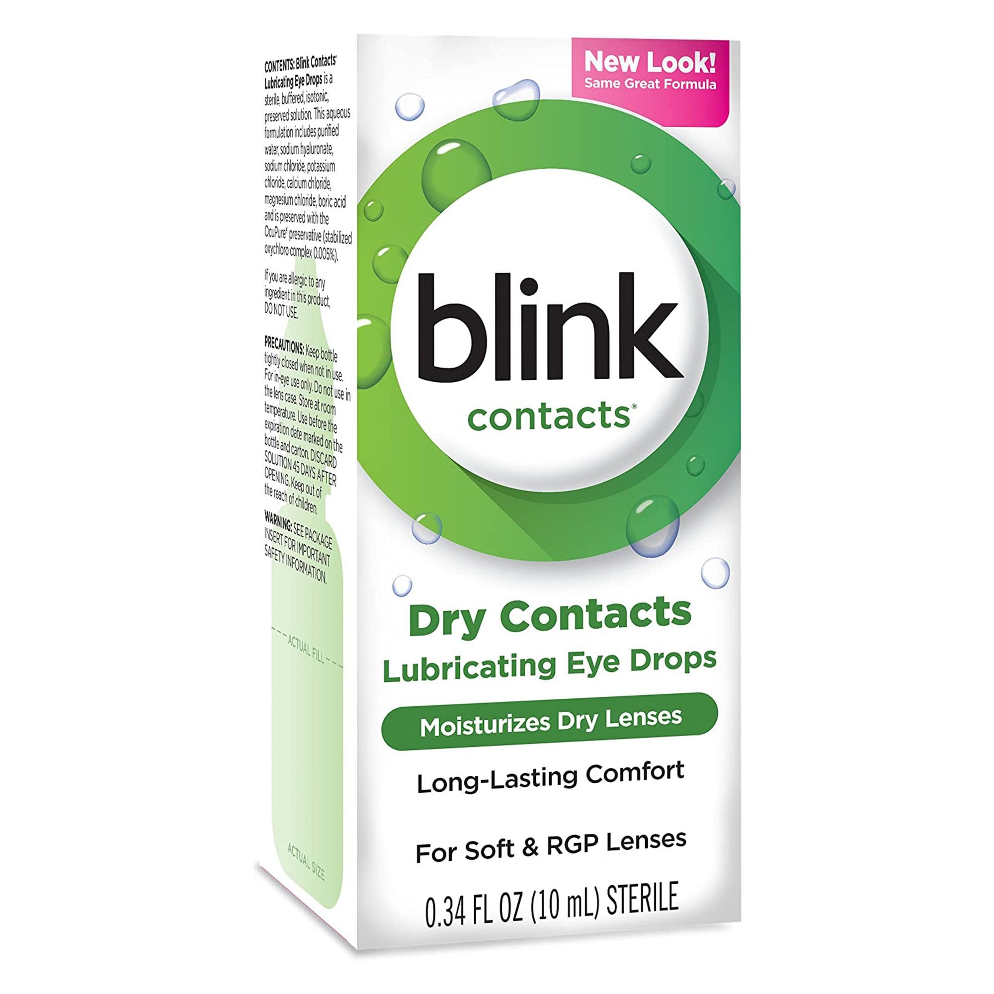 Blink Contacts Purified Water / Sodium Chloride Contact Lens Solution, 0.34 oz. 82744400032