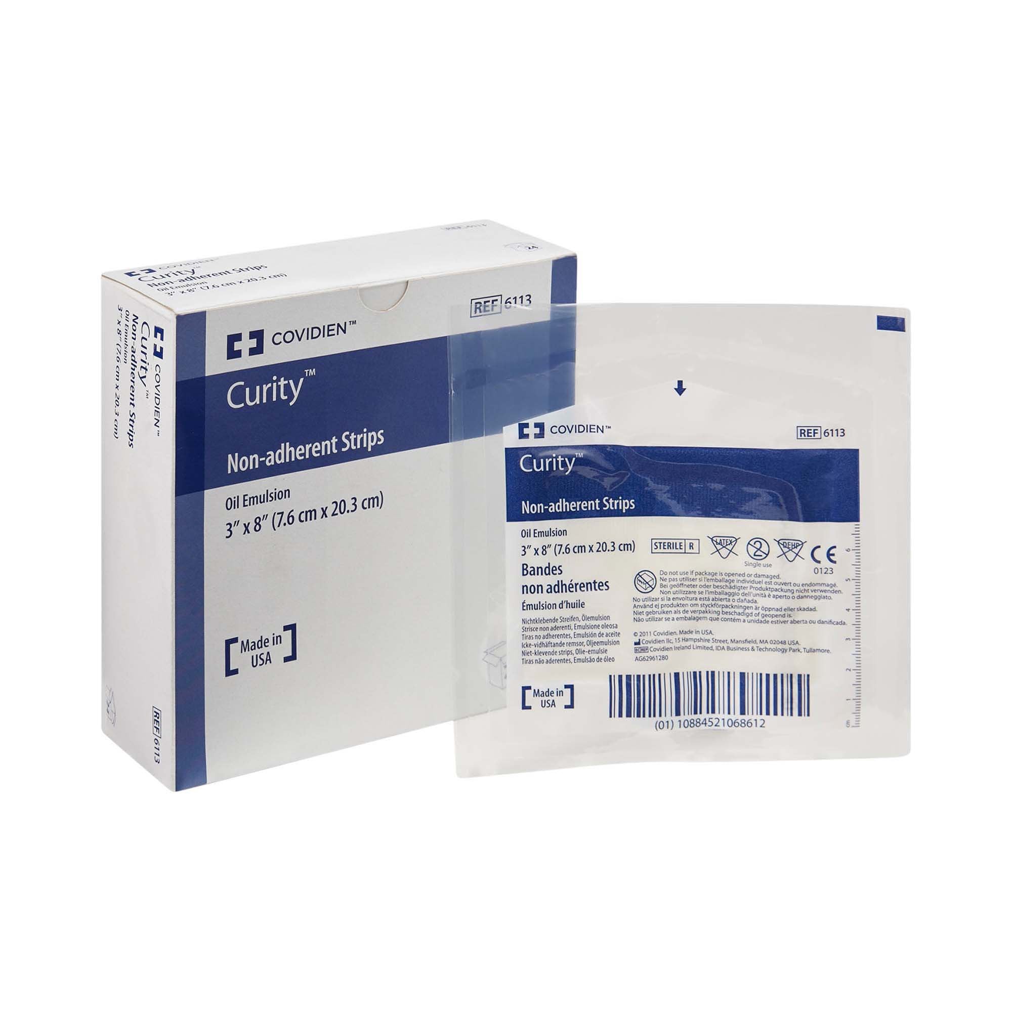Curity™ Oil Emulsion Impregnated Dressing, 3 x 8 Inch 6113-