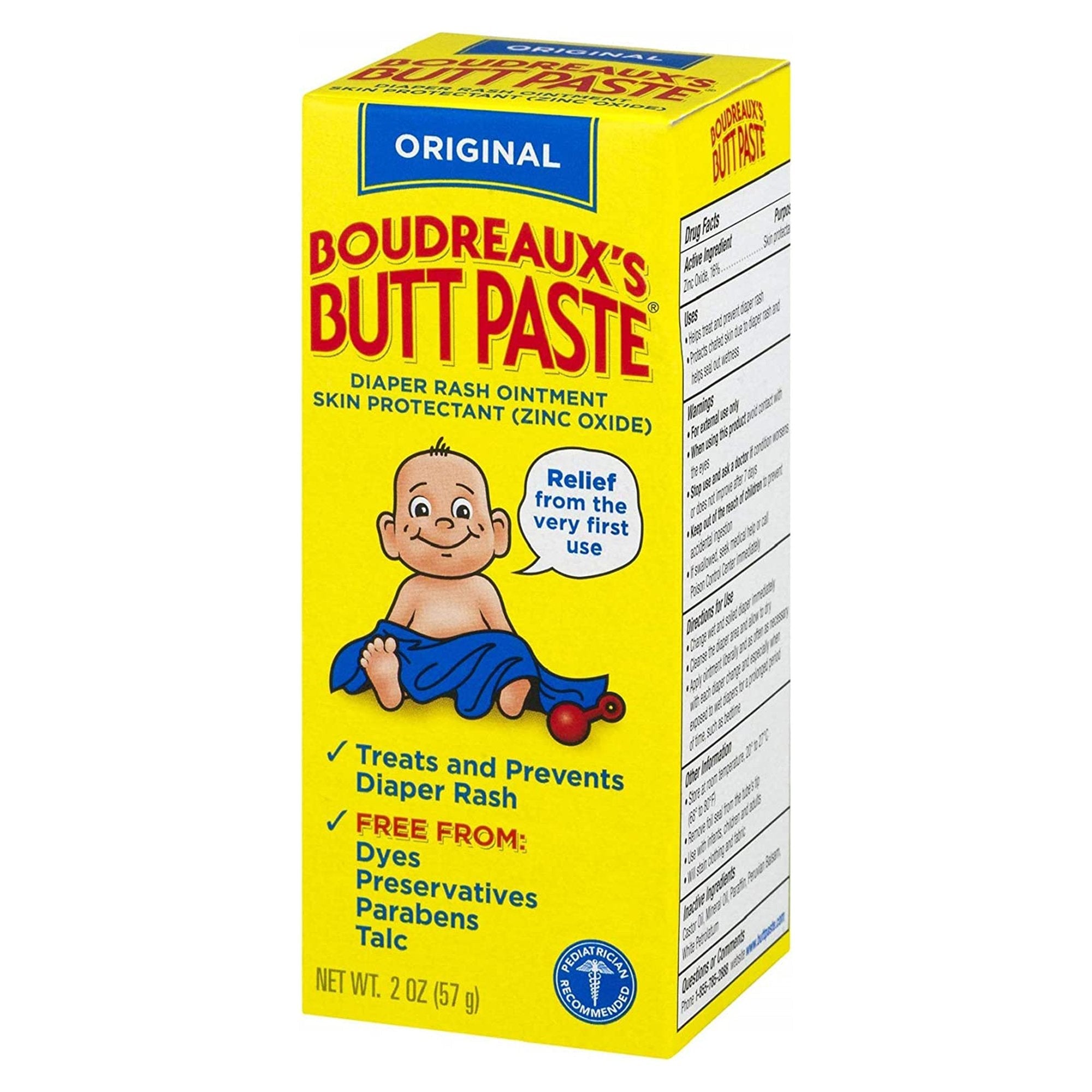 Boudreaux's Original Butt Paste Diaper Rash Treatment, Scented, 2-ounce tube 62103033302