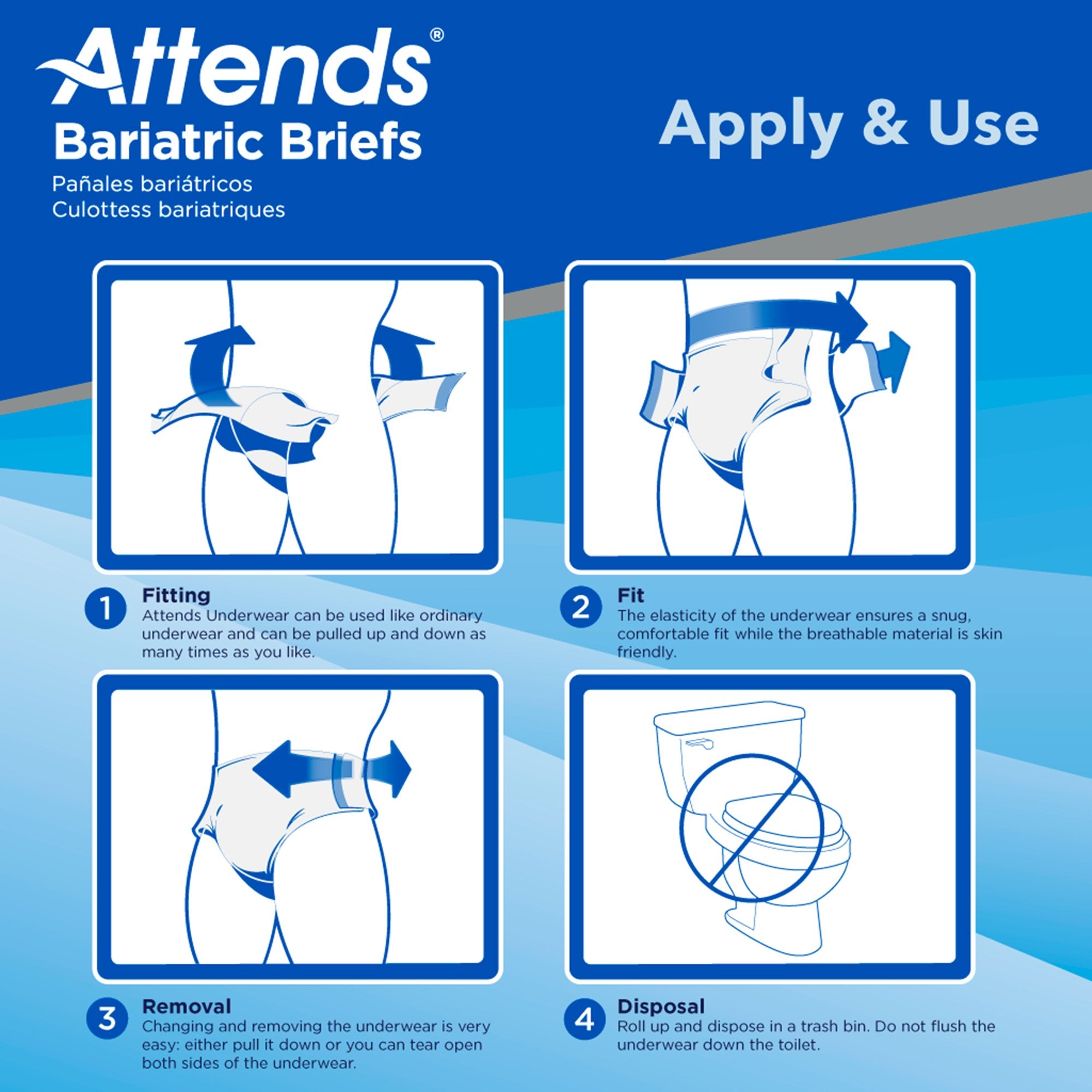 Attends® Bariatric Briefs, 2X-Large DD50