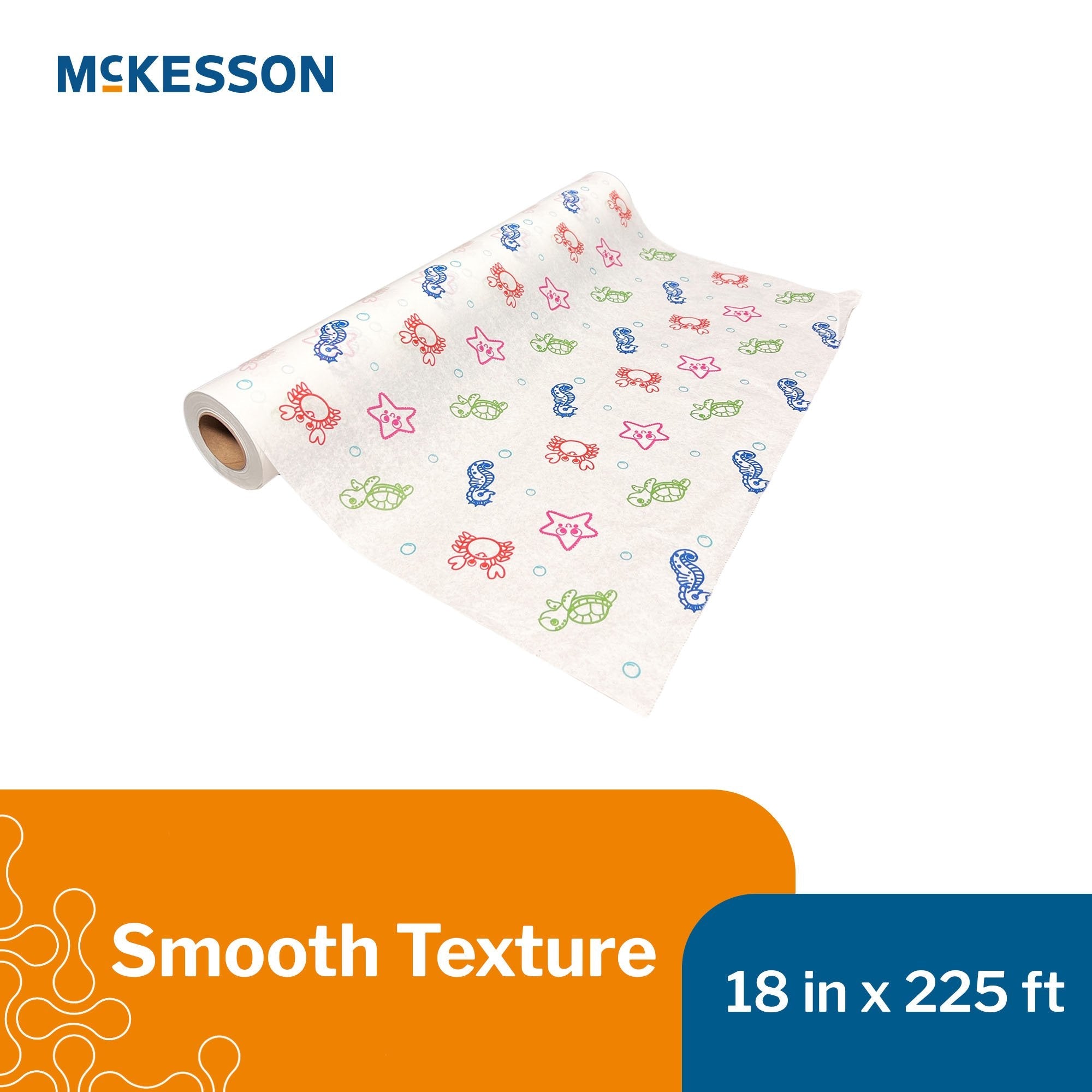 Table Paper McKesson 18 Inch Width 225 Foot Length Print (Sea Friends) Smooth 143-18225SS