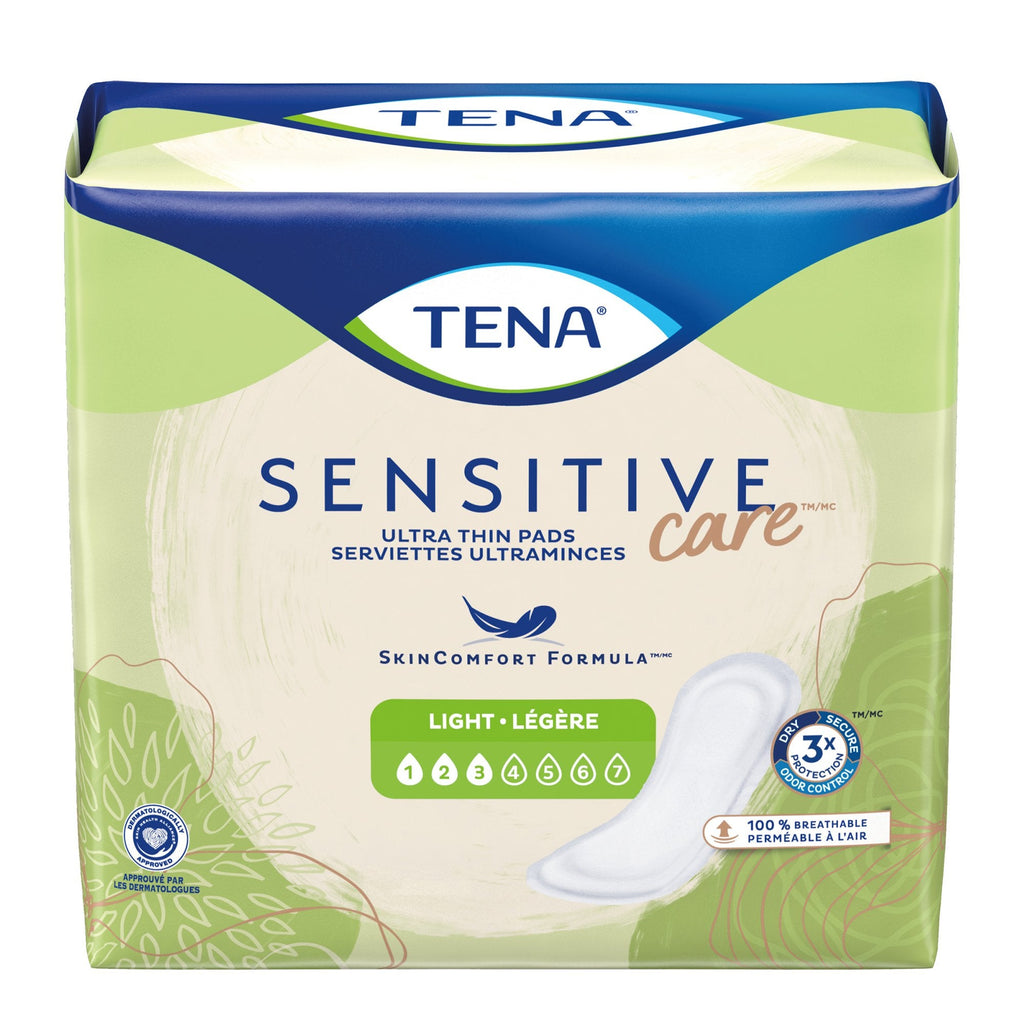 Tena Sensitive Care™ Ultra Thin Light Regular Bladder Control Pad, 9-Inch Length 54358